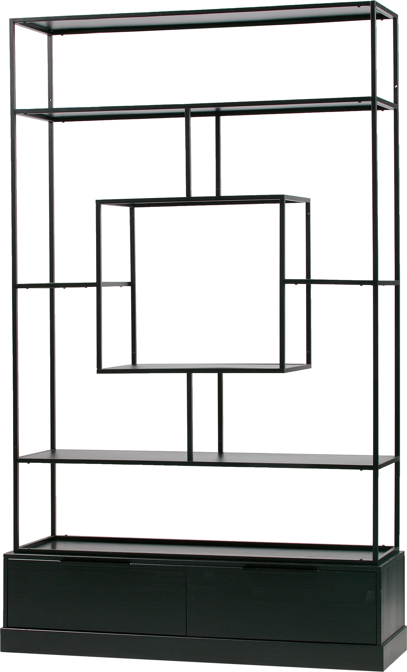 WOOOD Regal »Fons«, mit Schubladen, offen, H 204 cm / B 120 cm