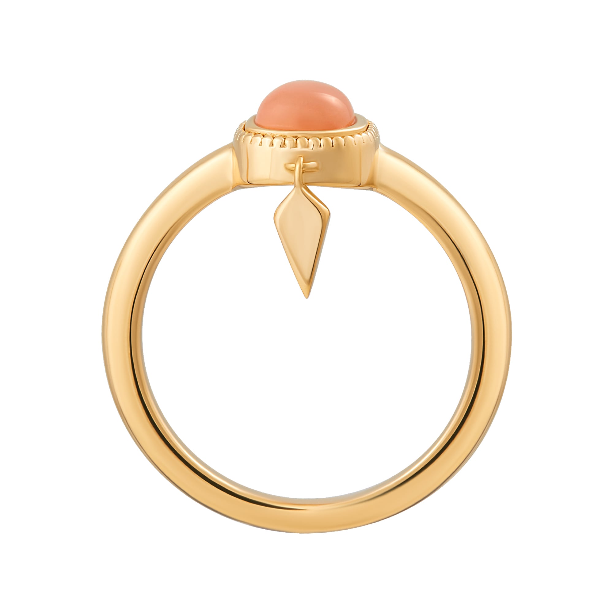 CAÏ Fingerring »925 Silber vergoldet orange Mondstein«