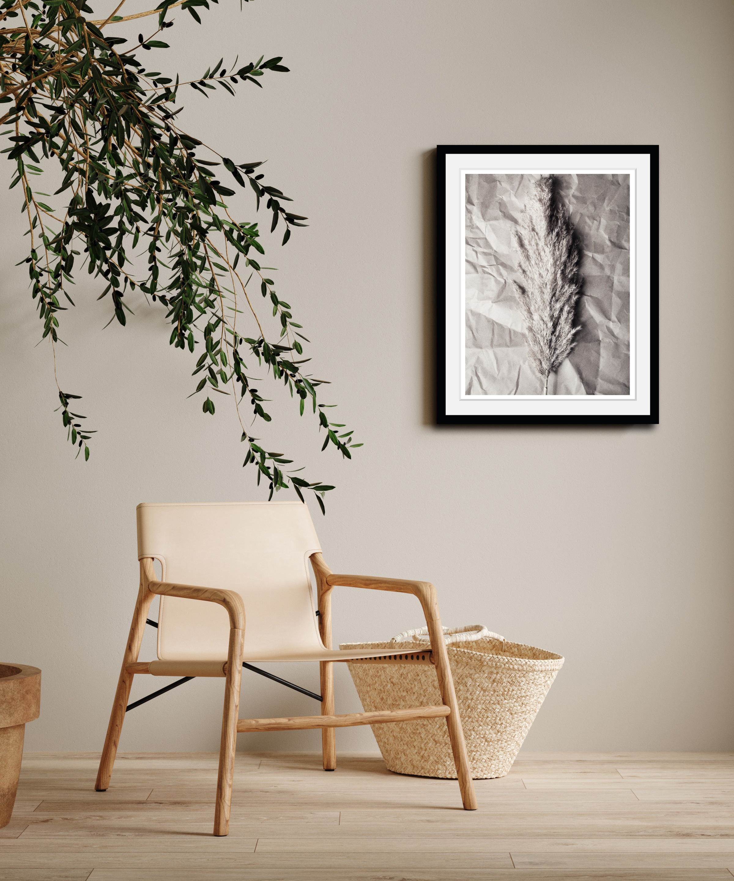 Leonique Bild mit Rahmen »Pampasgras - Gerahmter Digitaldruck - Wandbild«, günstig online kaufen