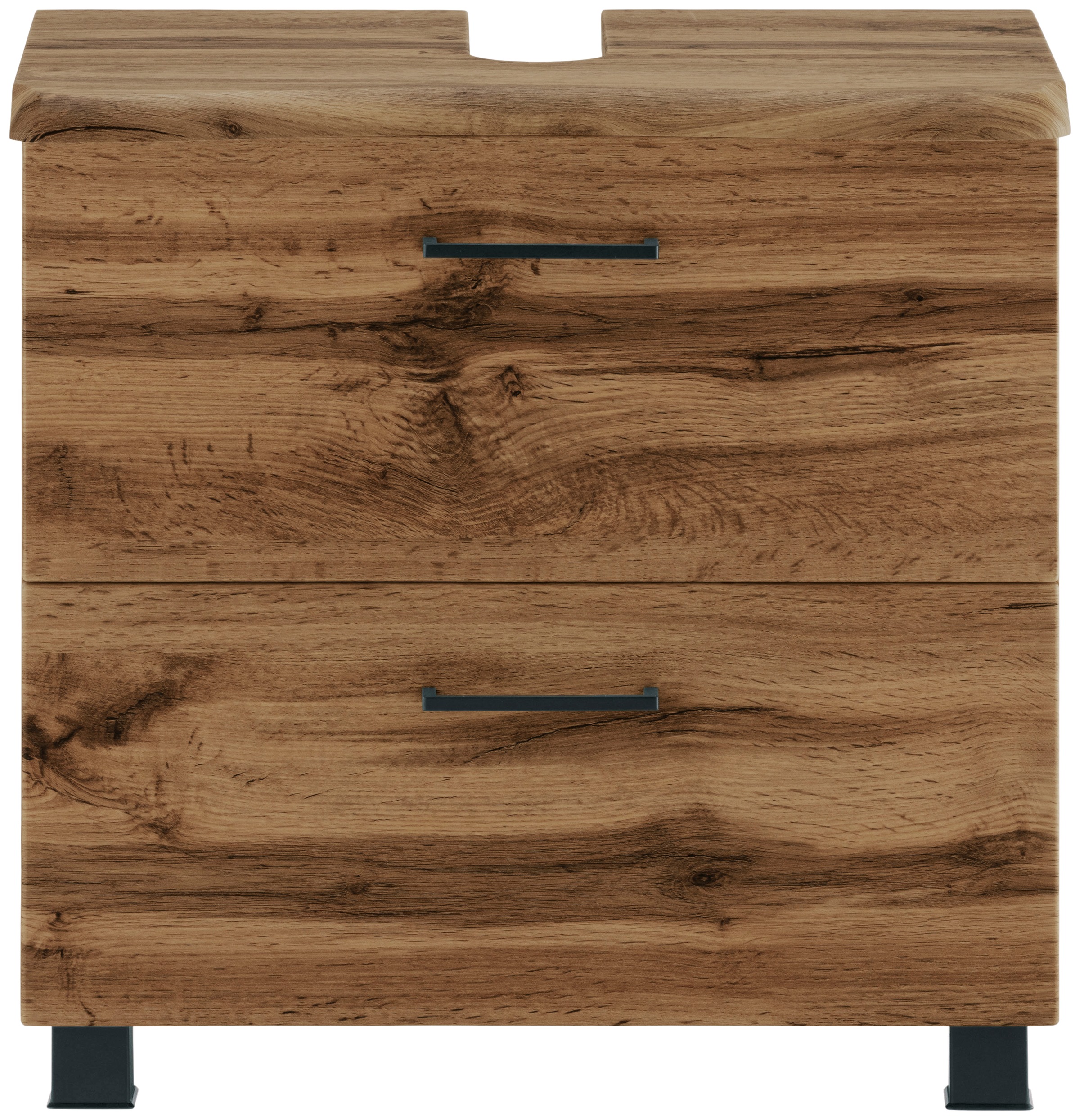 welltime Badmöbel-Set »"Trento", Badezimmer-Set, Hängeschrank, Unterschrank, Midischrank«, (5 St.), Waschbeckenunterschrank, Spiegelschrank inkl. Aufbauleuchte