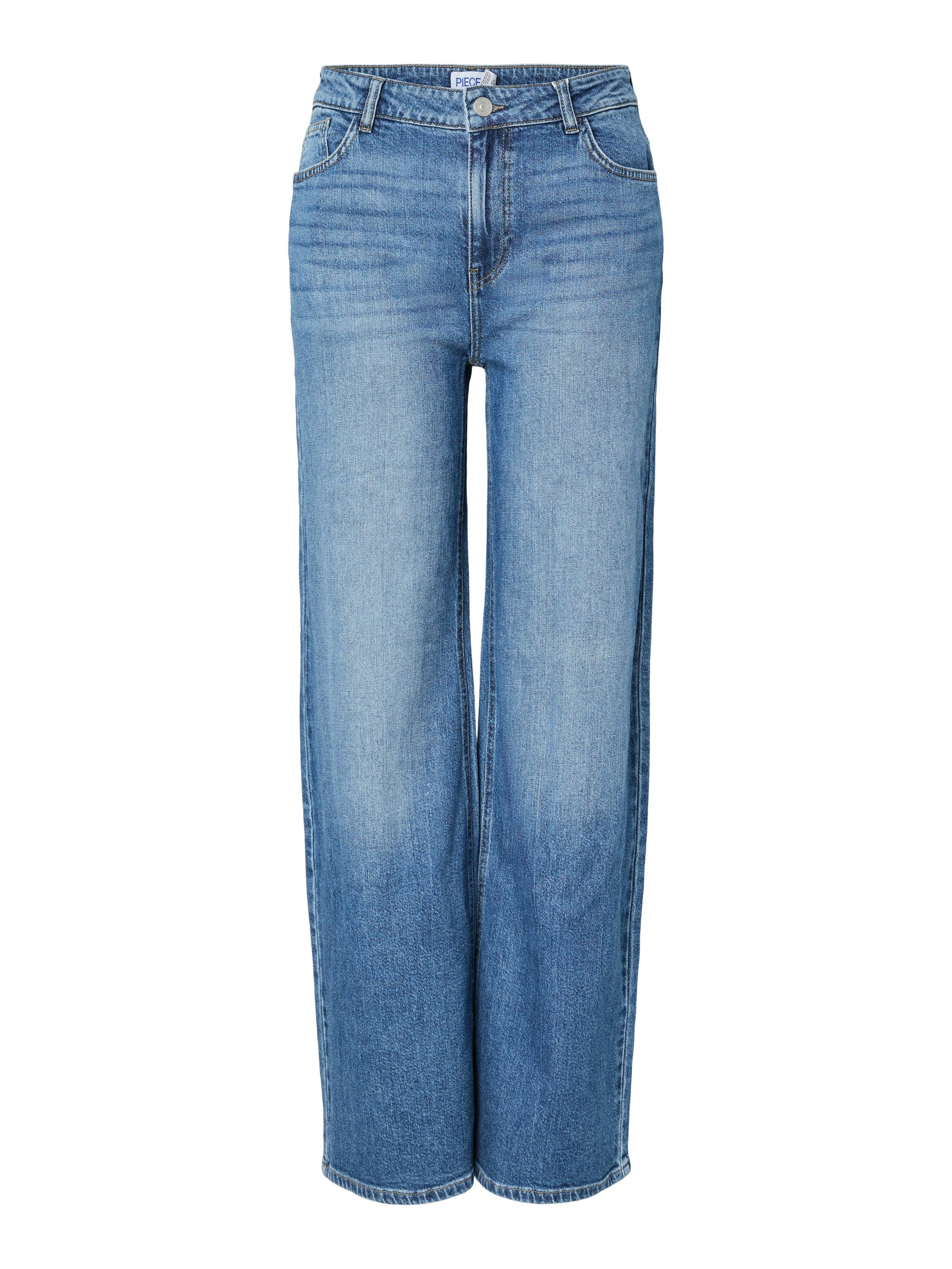 pieces Weite Jeans »PCSILKE MW WIDE JEANS MB NOOS BC«