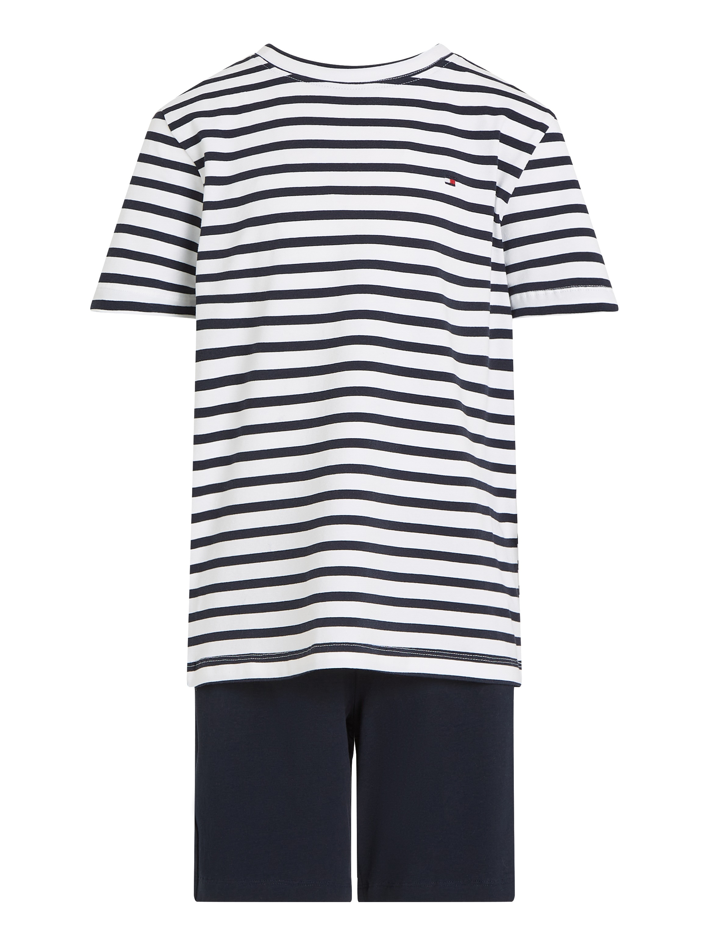 TOMMY HILFIGER UNDERWEAR Pyjama »S/S JERSEY PJ SET« Set, 2er, 2 Stk. tlg., mit Logostickerei Breton Stripe/Desert Sky 164/170 164/170 Pyjama von...