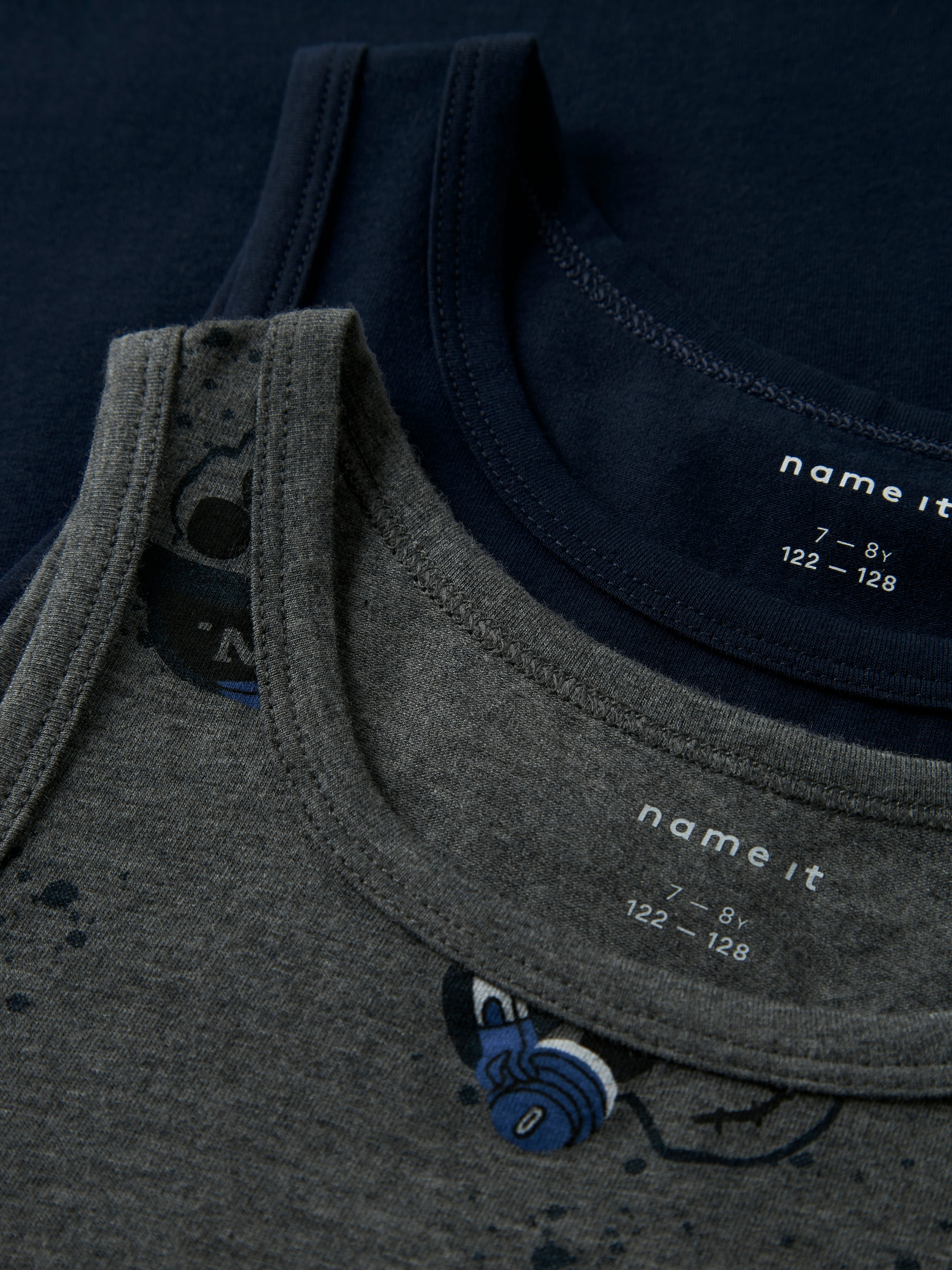 Name It Unterhemd »NKMTANK TOP 2P DARK GREY MEL SKULL NOOS« Set, 2 Stk.
