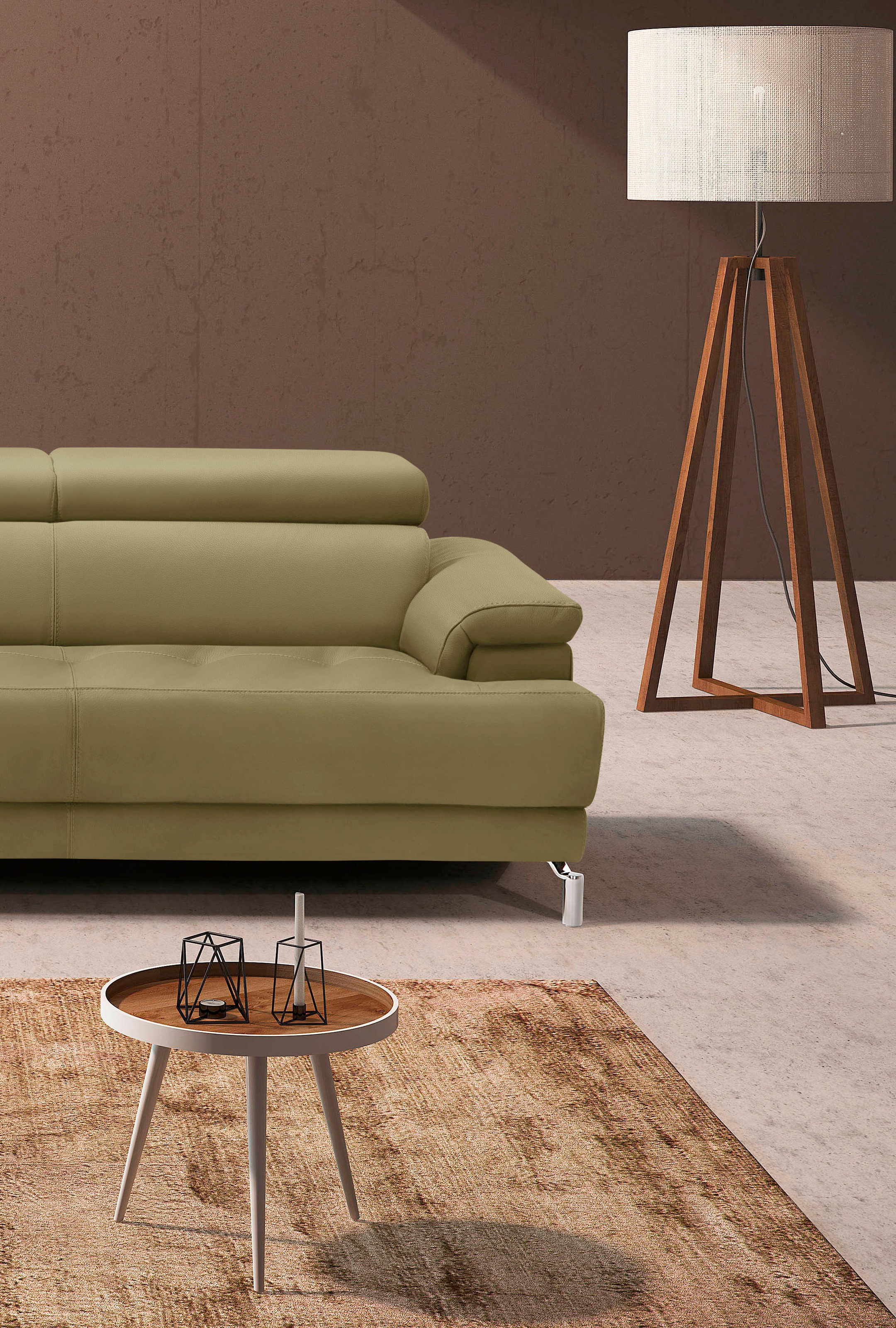 Egoitaliano Ecksofa »Soul, extravagantes Designsofa, Megasofa, super bequem, tolle Details«, mit Trapez-Abschlußelement, inkl verstellbarer Kopfteile