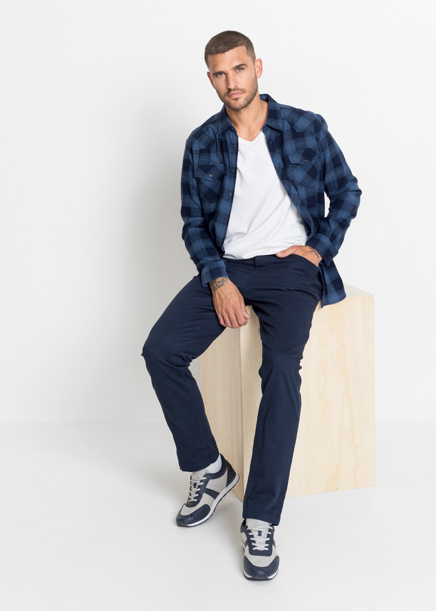 bonprix Flanellhemd Flanellhemd aus reiner Baumwolle