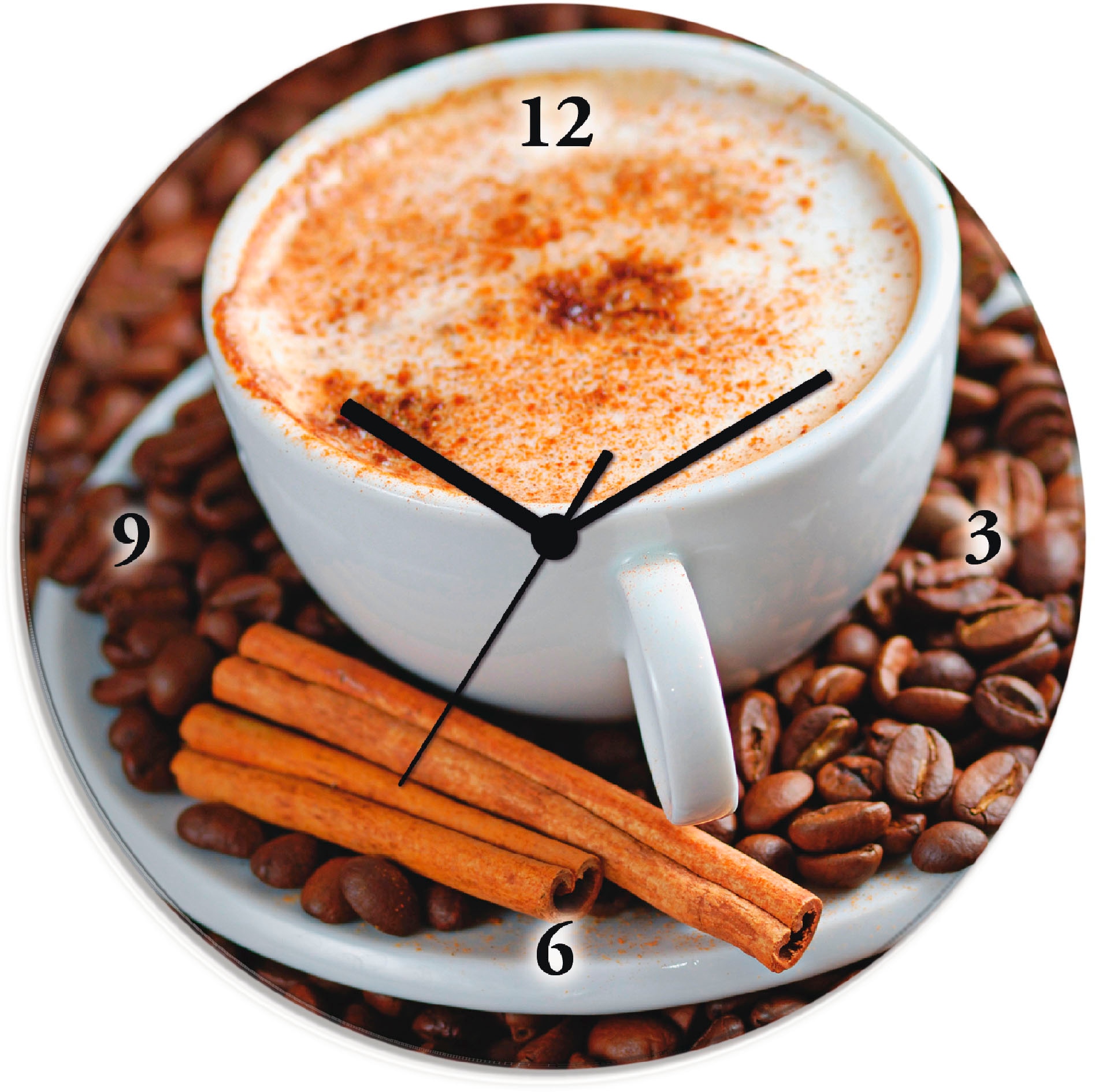 Tickgeräusche wahlweise Wanduhr bestellen mit Kaffee«, »Cappuccino auf Rechnung Quarz- - Artland ohne Funkuhrwerk, oder lautlos