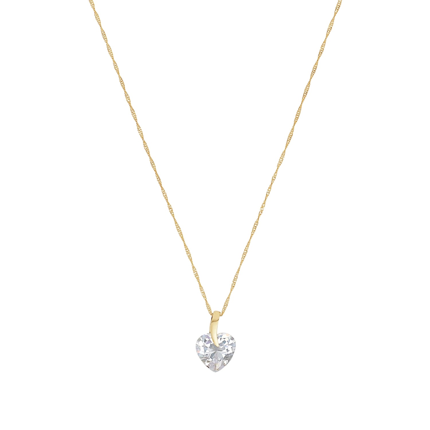 AMOR Kette mit Anhänger »Herz« mit Zirkonia (synth.) gelbgoldfarben-weiß Damen Kette mit Anhänger mit Herz-Motiv von Amor