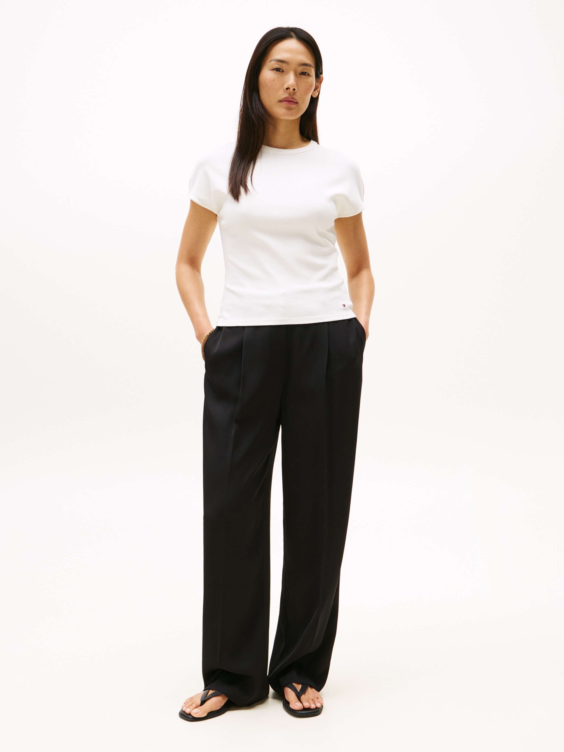 Tommy Hilfiger Kurzarmshirt »5X2 RIB SLIM C-NK CAP SLV TEE«