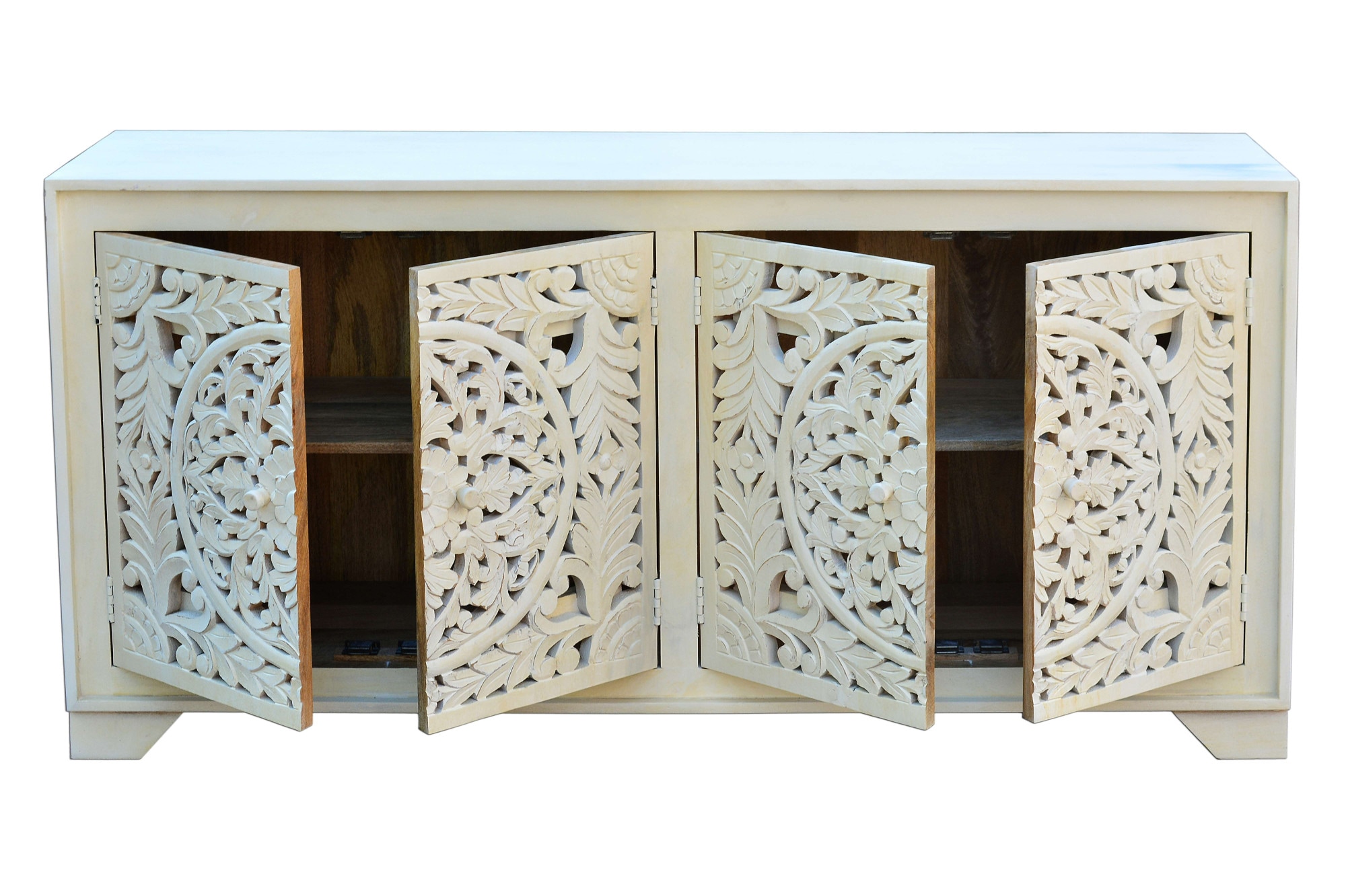 Home affaire Sideboard »Kenmare«, Kommode aus Mangoholz, dekorative Schnitzereien, Breite 170 cm