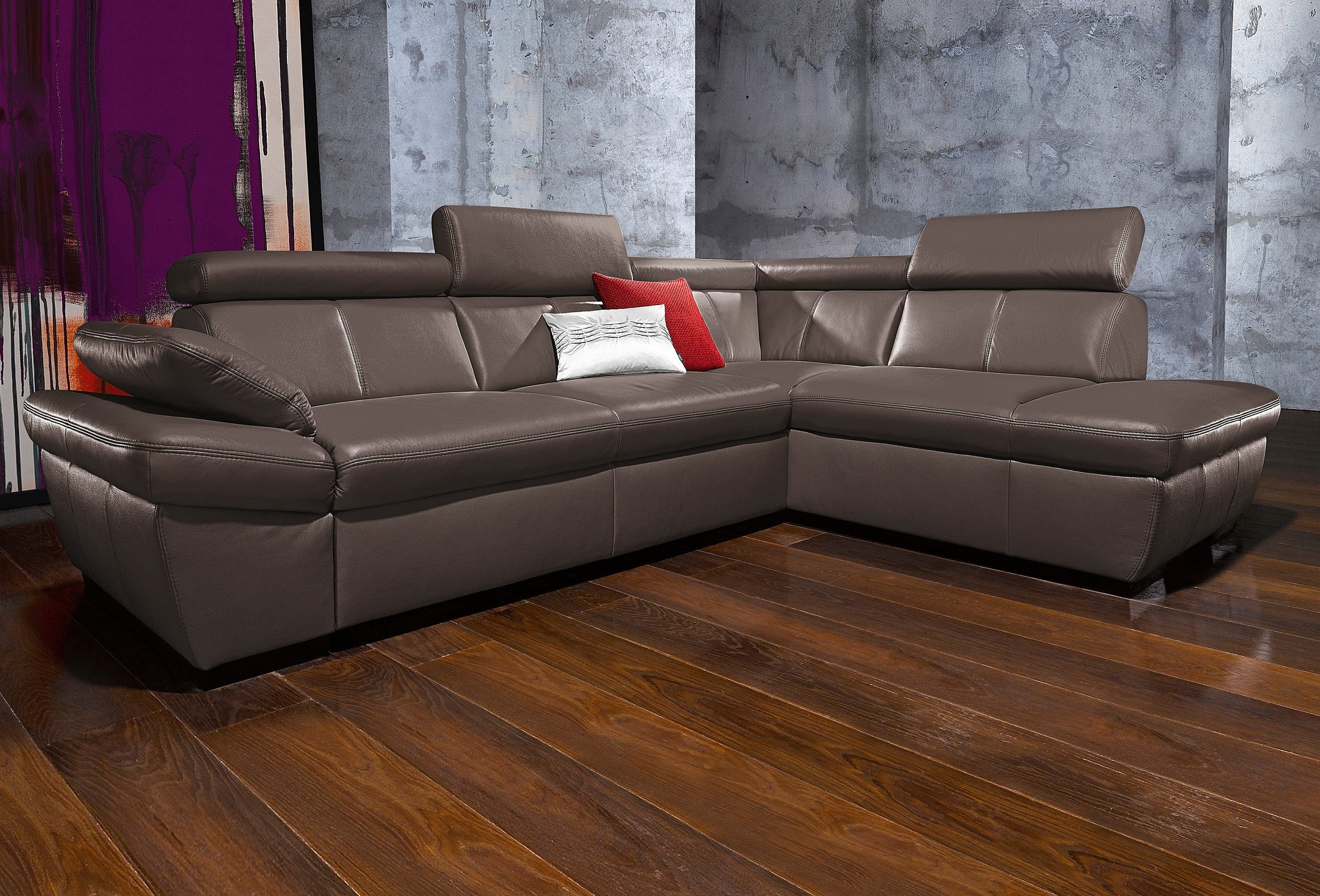 exxpo - sofa fashion Ecksofa »Salerno, Funktionssofa, hoher Sitzkomfort, Br günstig online kaufen