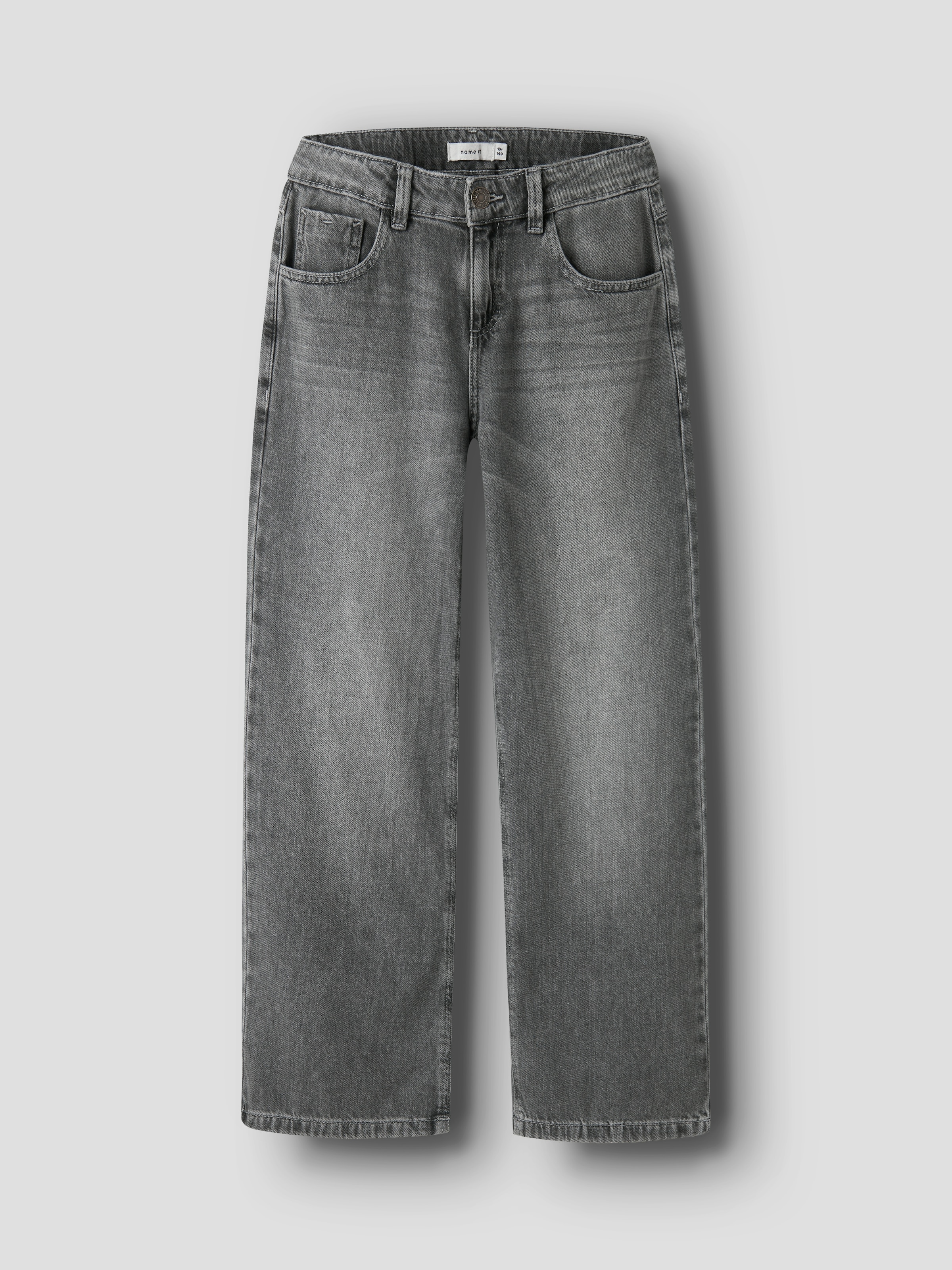 Name It Weite Jeans »NKFROSE für Mädchen mit weitem Bein und klassischem Sitz« normal, Denim, Abriebeffekte, Reißverschluss