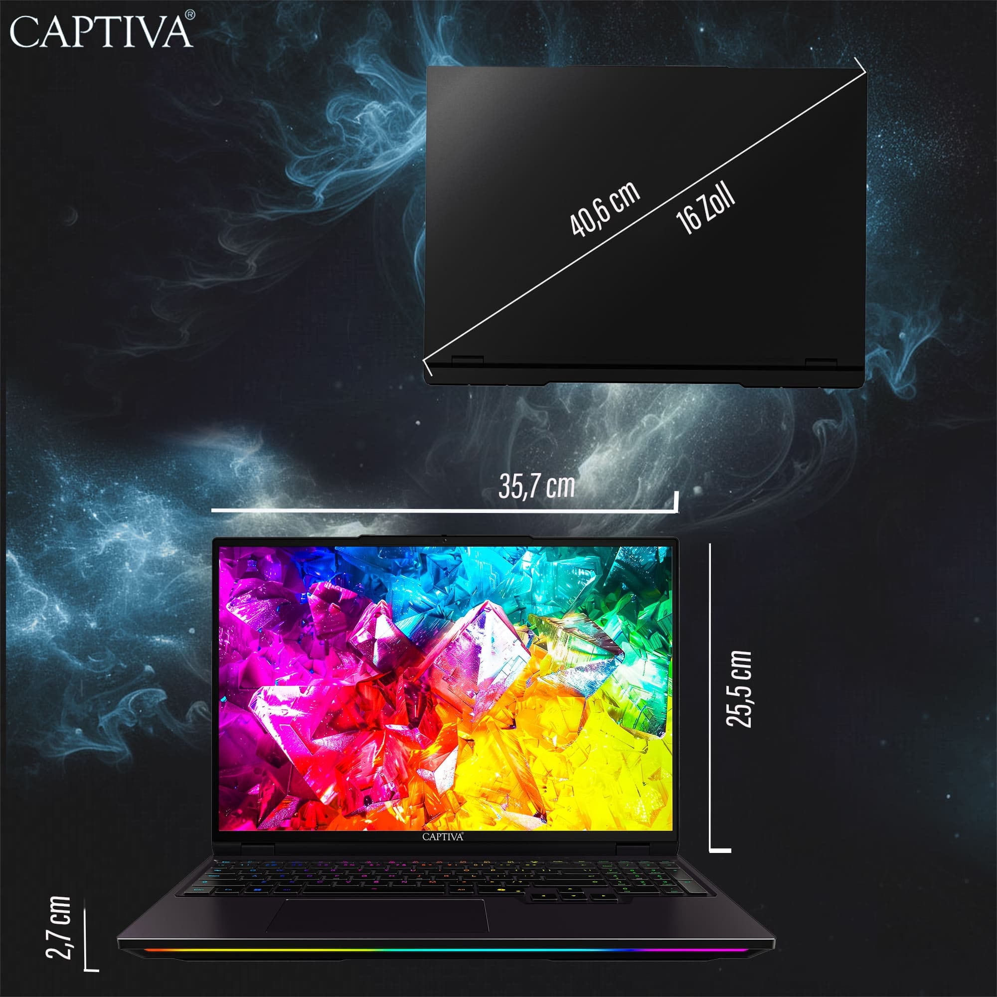 CAPTIVA Gaming-Notebook »Highend Gaming R10-1154GE« 40,6 cm / 16 ″ AMD Ryzen 9 GeForce RTX 5080 500 GB SSD