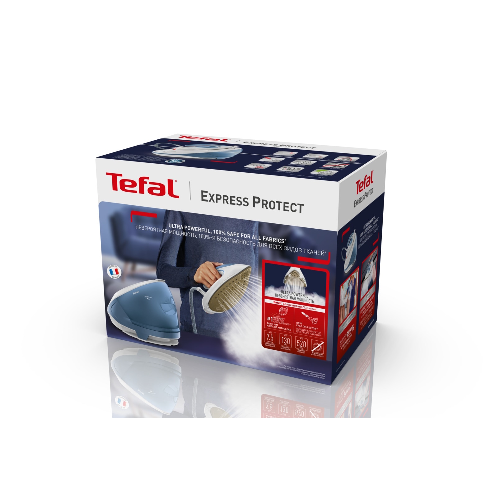 Tefal Dampfbügelstation »Express Protect« 7,5 Bar, Dampfstoß: 520 g/Min., Dauerdampfmenge: 130 g/Min., SV9202