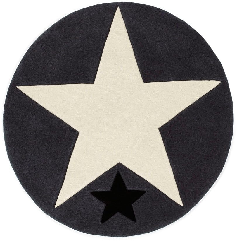 Rock STAR Baby Kinderteppich »707«, rund, 10 mm Höhe, handgearbeiteter Konturenschnitt, Kinder- und Jugendzimmer