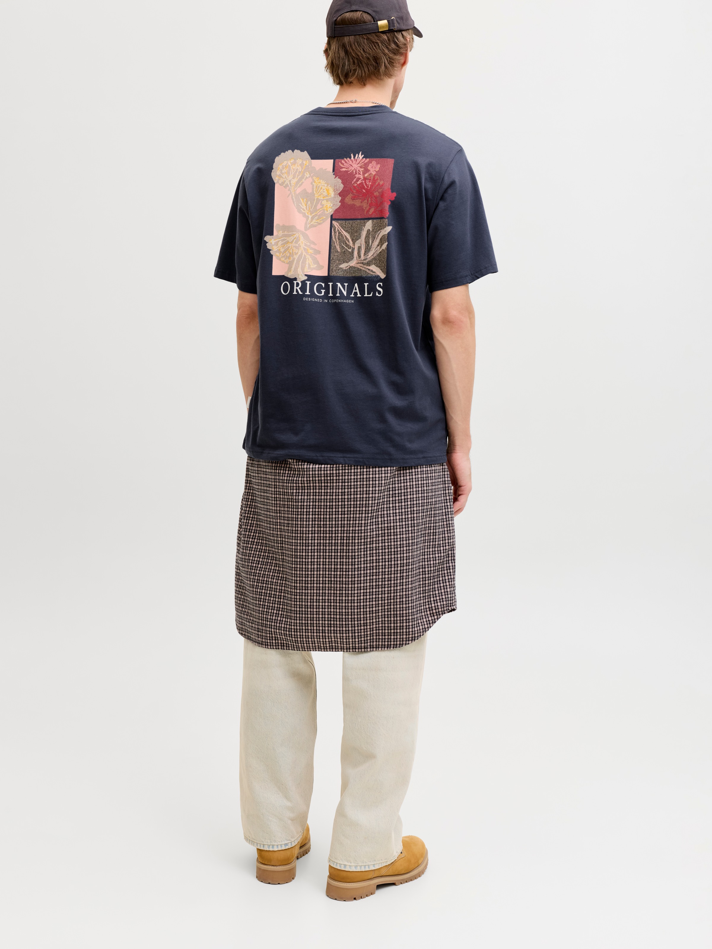 Jack & Jones Kurzarmshirt »JORMONTAUK AOP BACK TEE SS CREW NECK« Baumwolle, regular fit