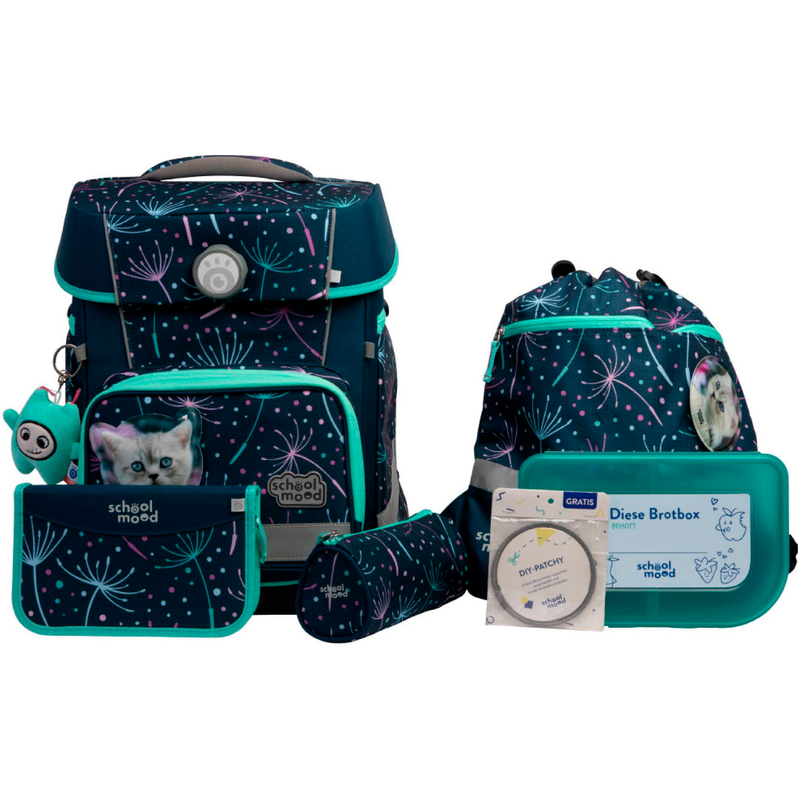 SCHOOL-MOOD Schulranzen »Champion Maxx Pro« retroreflektierende Flächen Lina (Kätzchen) mit Moodie Konni Konzentration