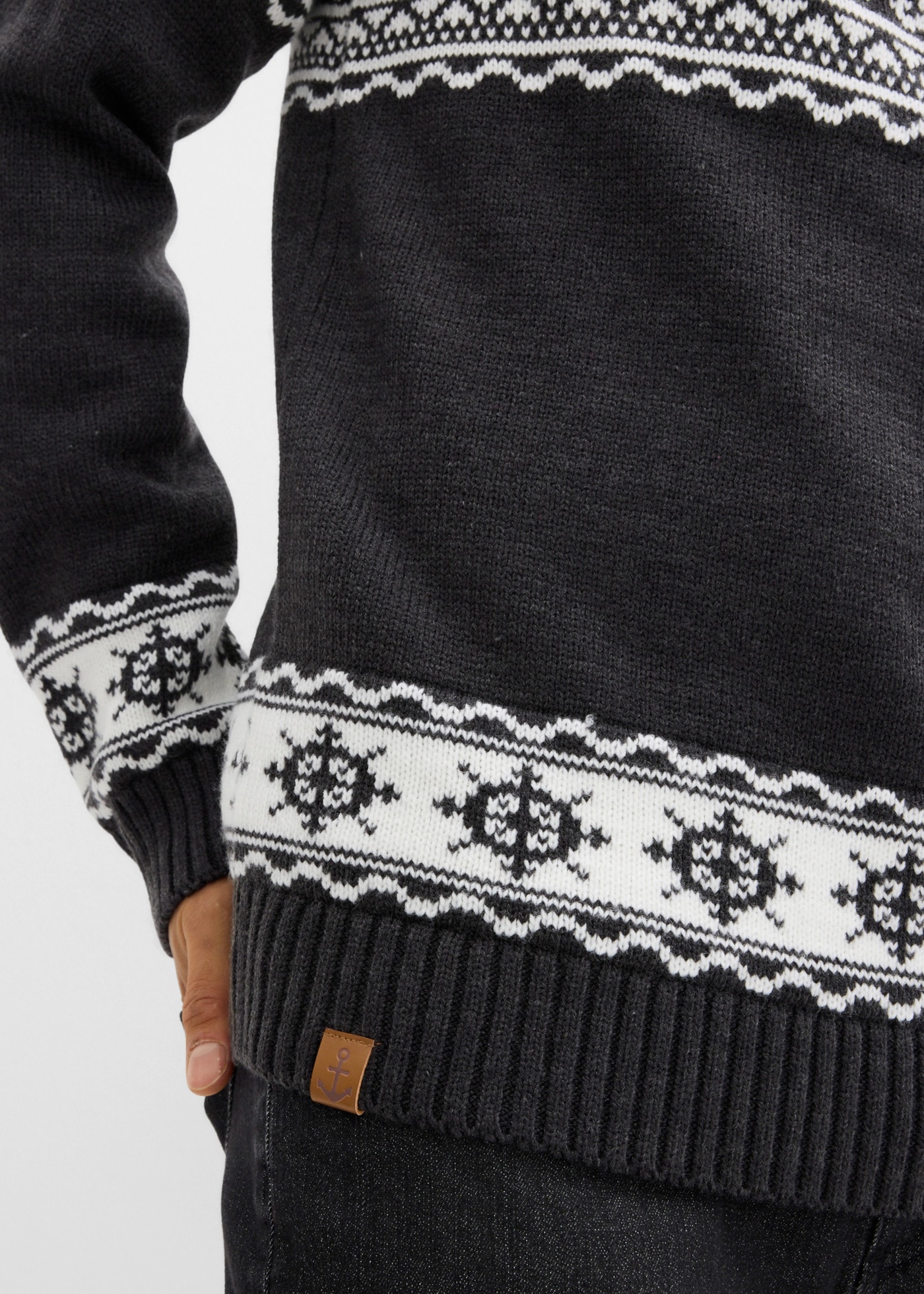 bonprix Norwegerpullover mit Troyerkragen, Regular Fit, aus Polyacryl