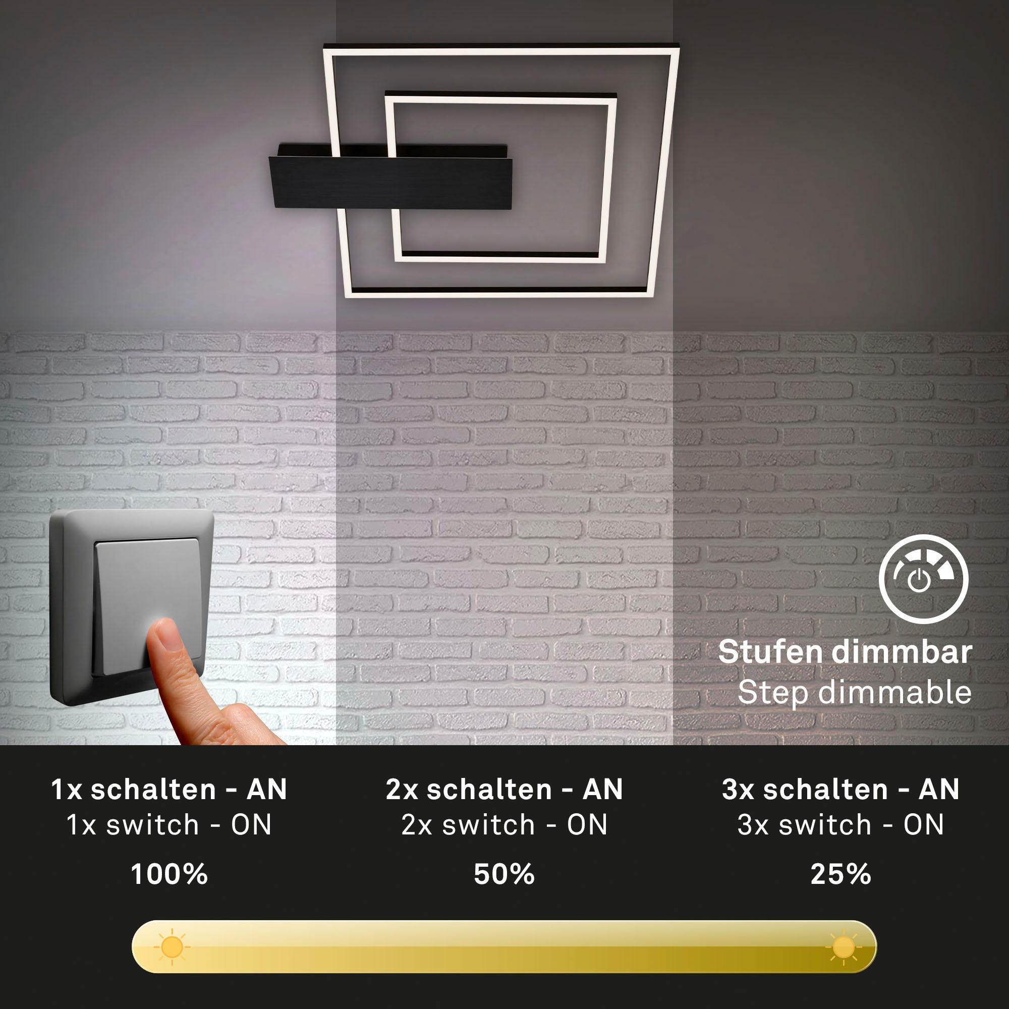 Briloner Leuchten Deckenleuchte »Deckenleuchte NICO DUO«, Deckenlampe dimmb günstig online kaufen