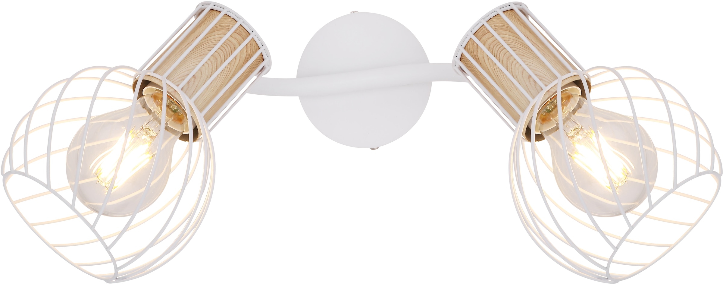 GLOBO LIGHTING Deckenstrahler »LUISE«, Leuchtmittel E27 | ohne Leuchtmittel, Deckenstrahler/weiß/holzoptik/Flur/Wohnzimmer