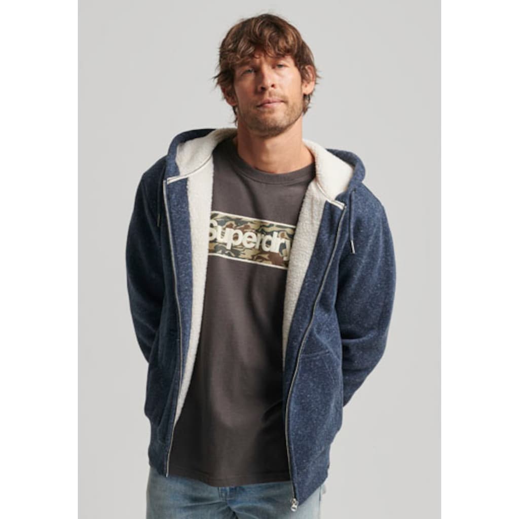 Superdry Kapuzensweatjacke »SD-BORG LINED ZIP HOOD«