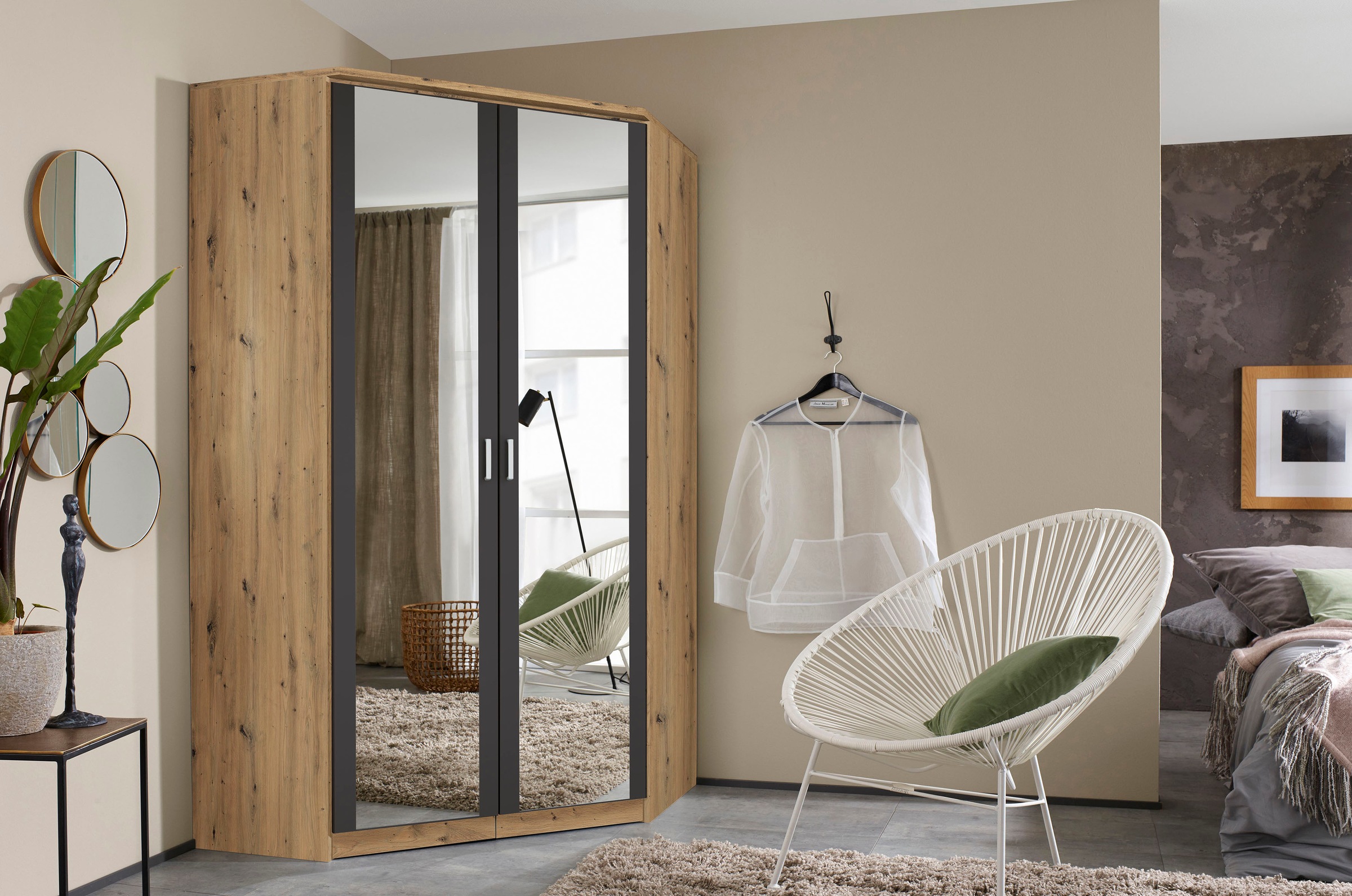 rauch Eckkleiderschrank "Bremen" mit 8 Einlegeböden günstig online kaufen