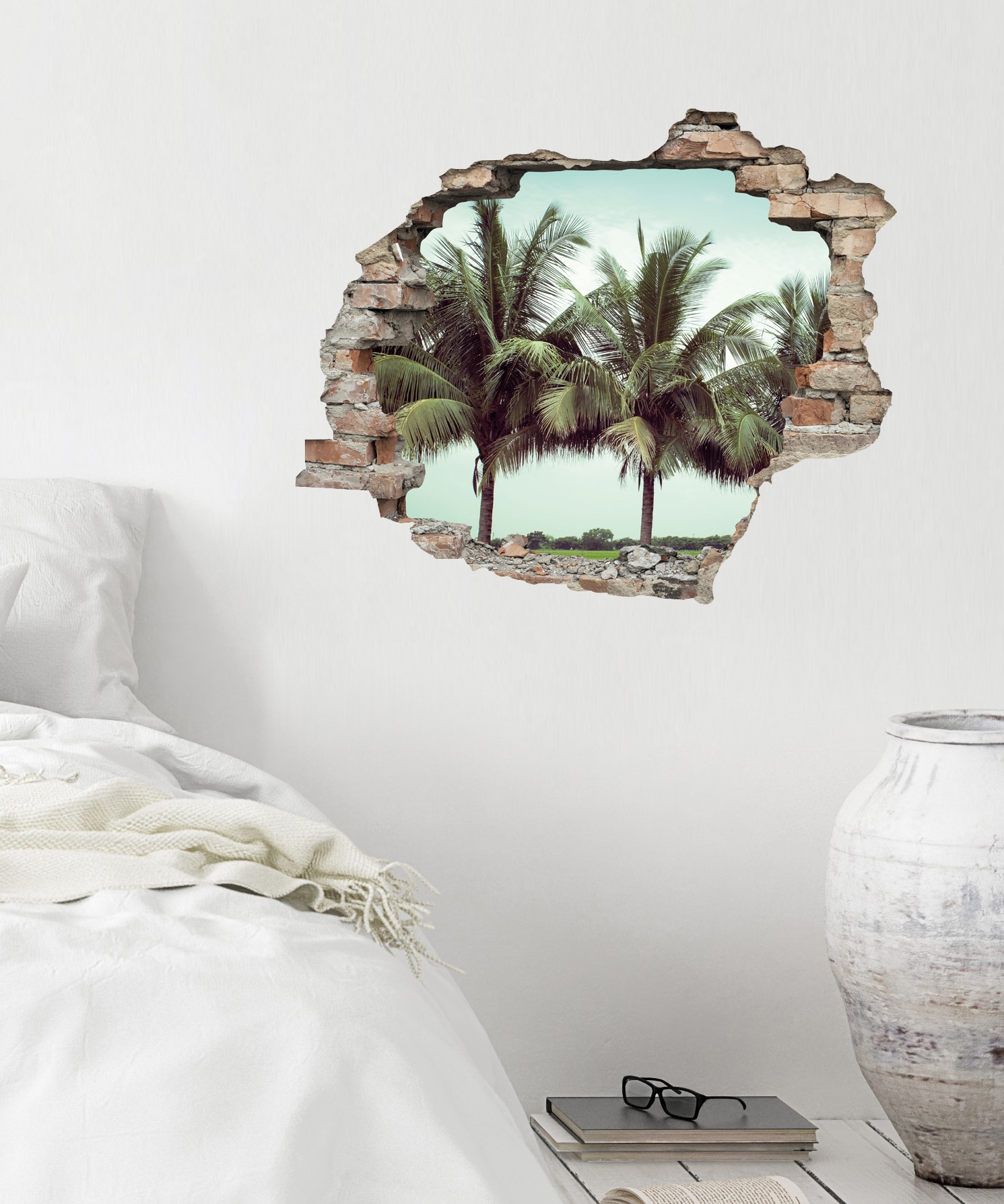 queence Wandtattoo »Palmen« Wandsticker, Wandbild, selbstklebend, 3D, Wanddurchbruch