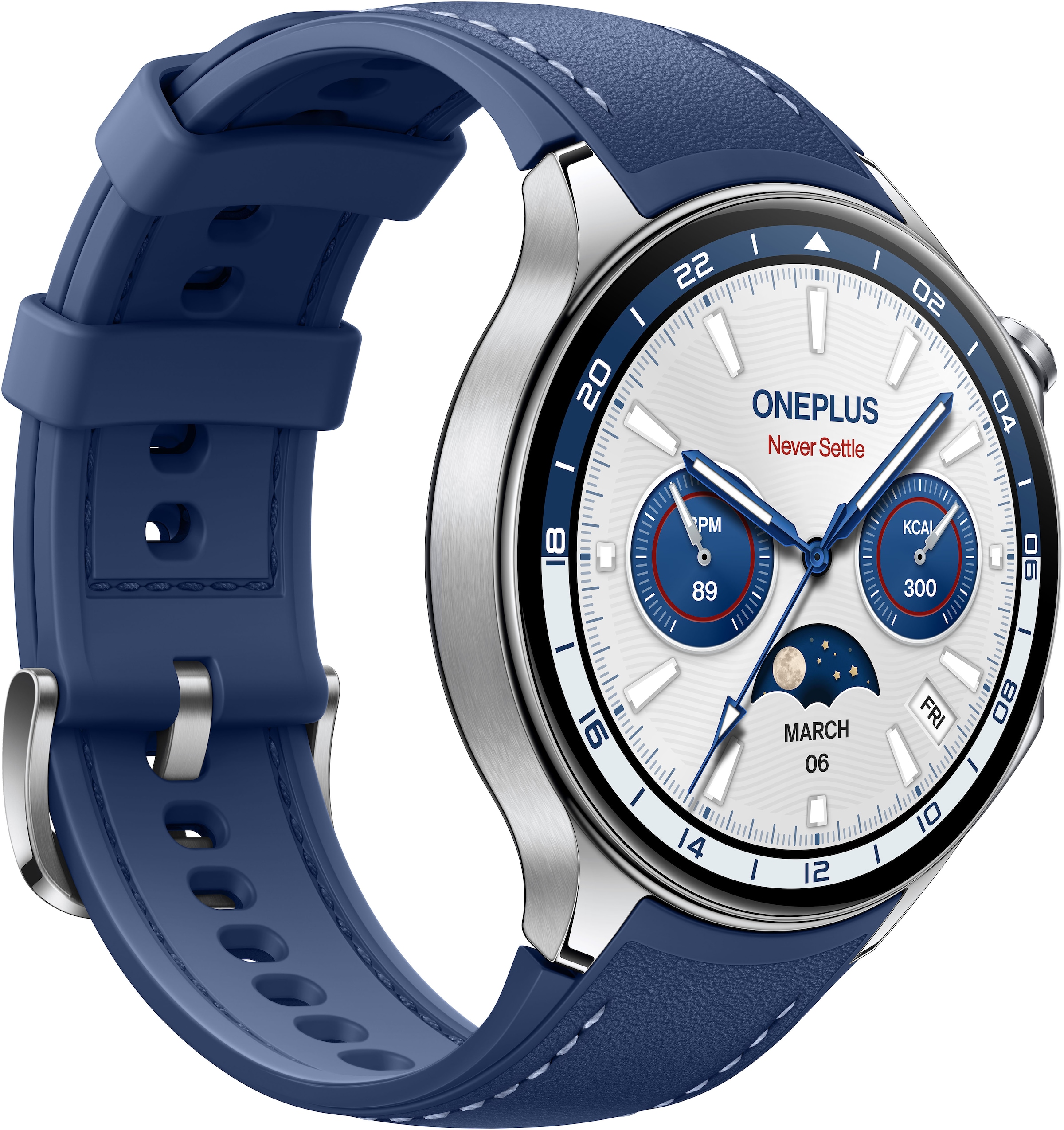 OnePlus Smartwatch »Watch 2 Nordic Blue Edition«(/ 1,43 ″) Wear OS 4 + RTOS
