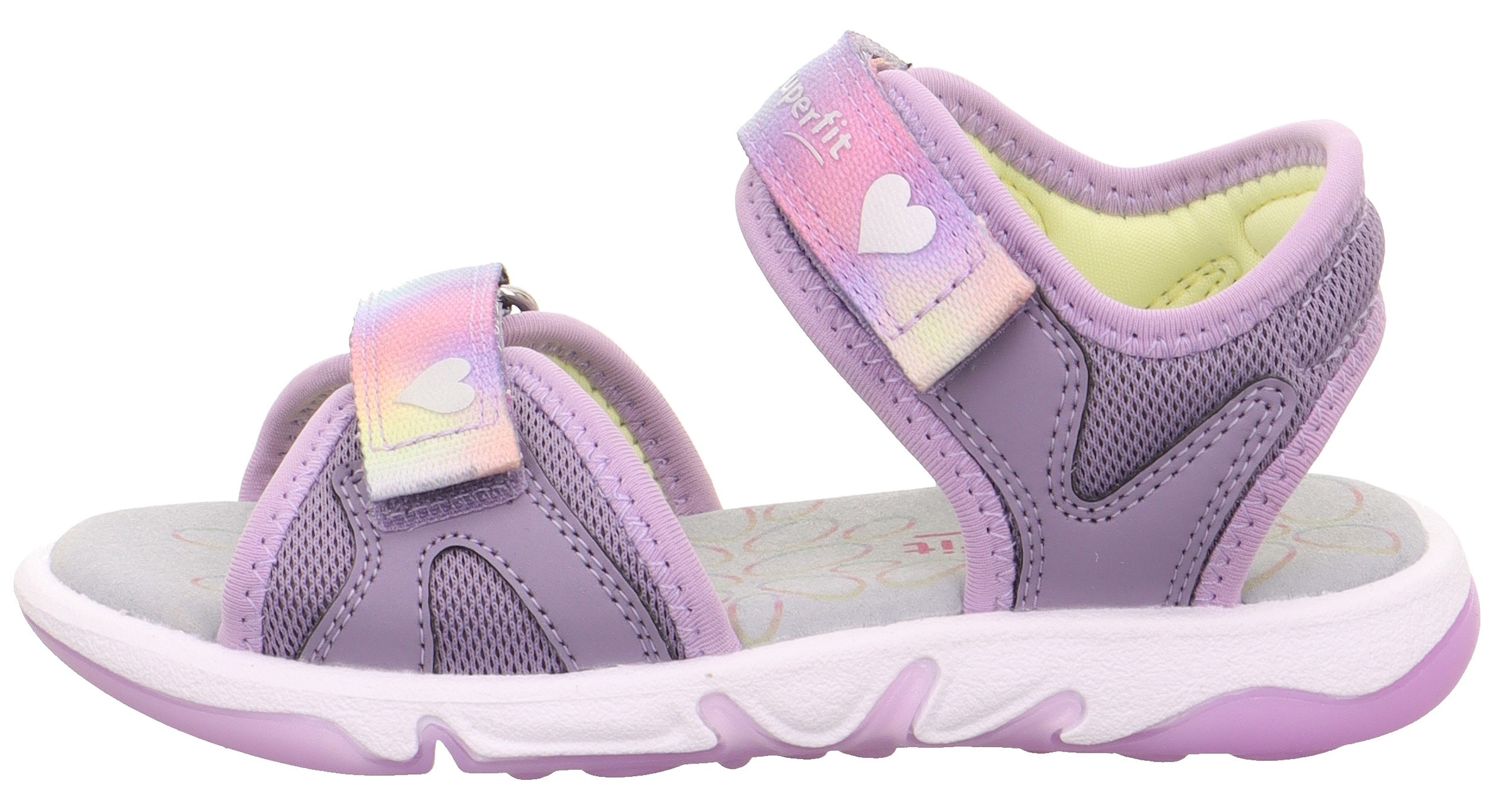 Superfit Sandale »PEBBLES WMS: mittel«, Sandalette mit süßem Glitzerverschluss, Größenschablone zum Download