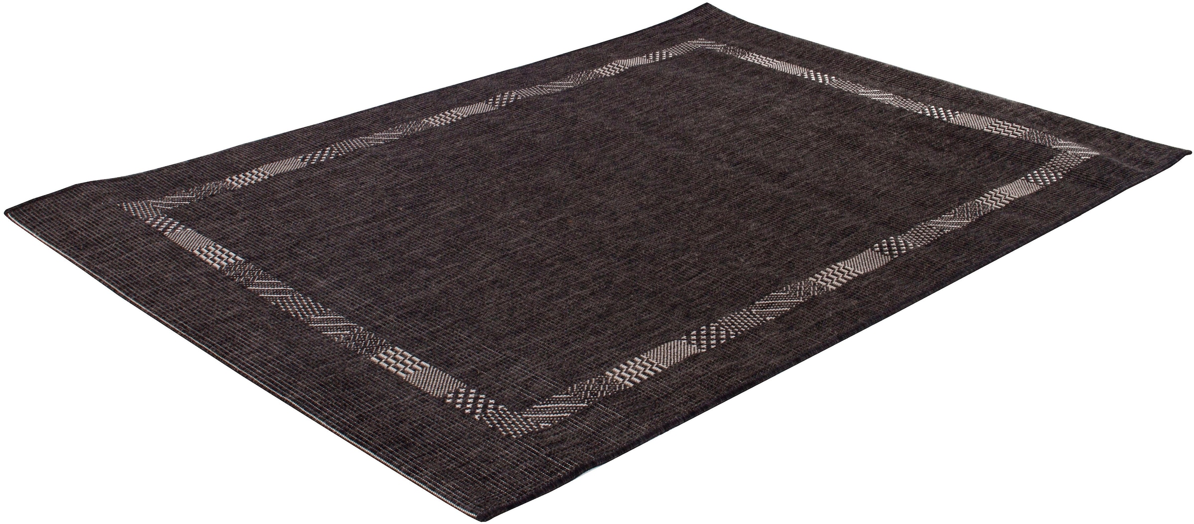 Andiamo Teppich »Montana«, rechteckig, 6 mm Höhe, Flachgewebe, Uni Farben, mit Bordüre, In- und Outdoor geeignet