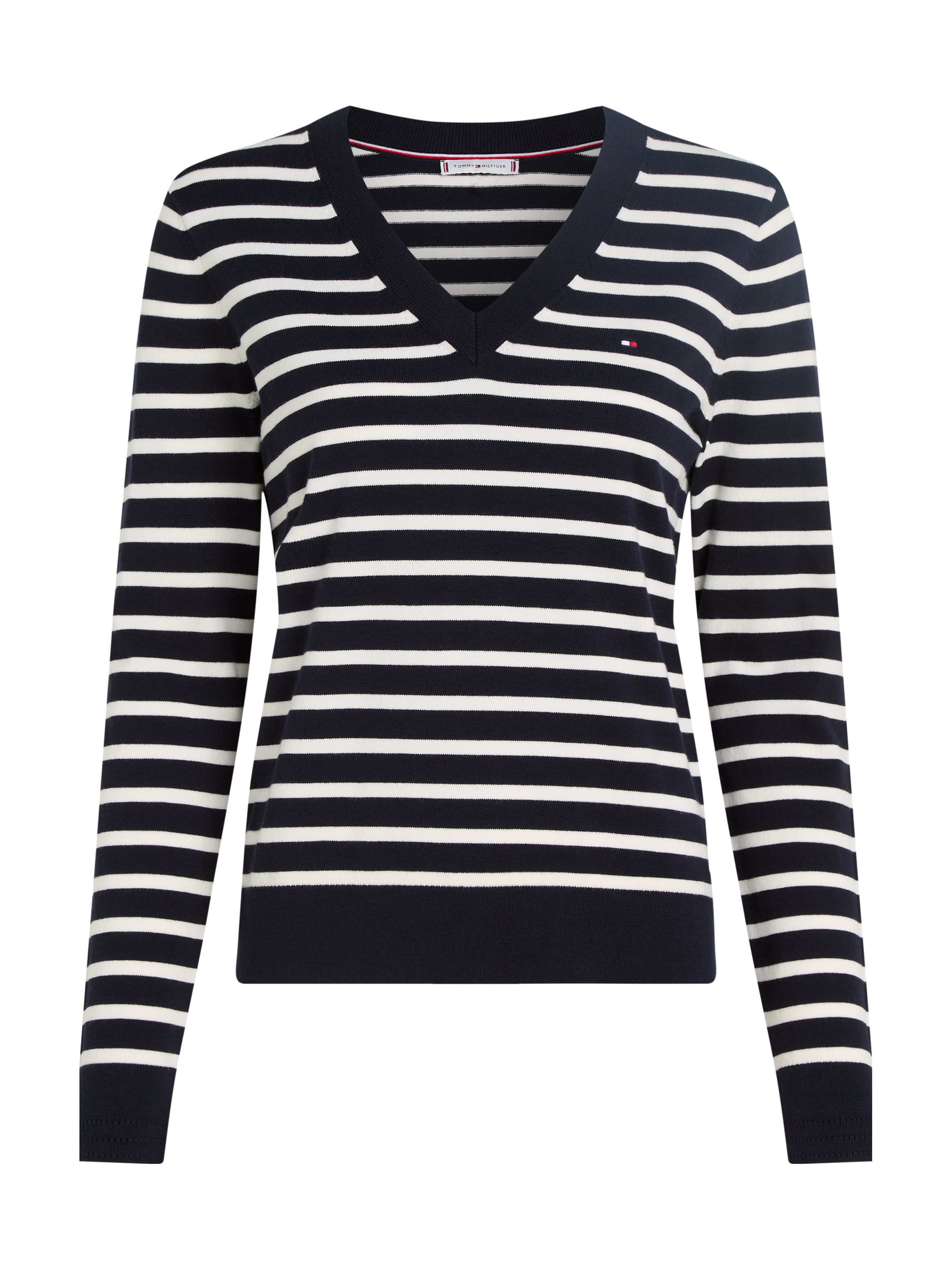 Tommy Hilfiger V-Ausschnitt-Pullover, mit Logo-Stickerei