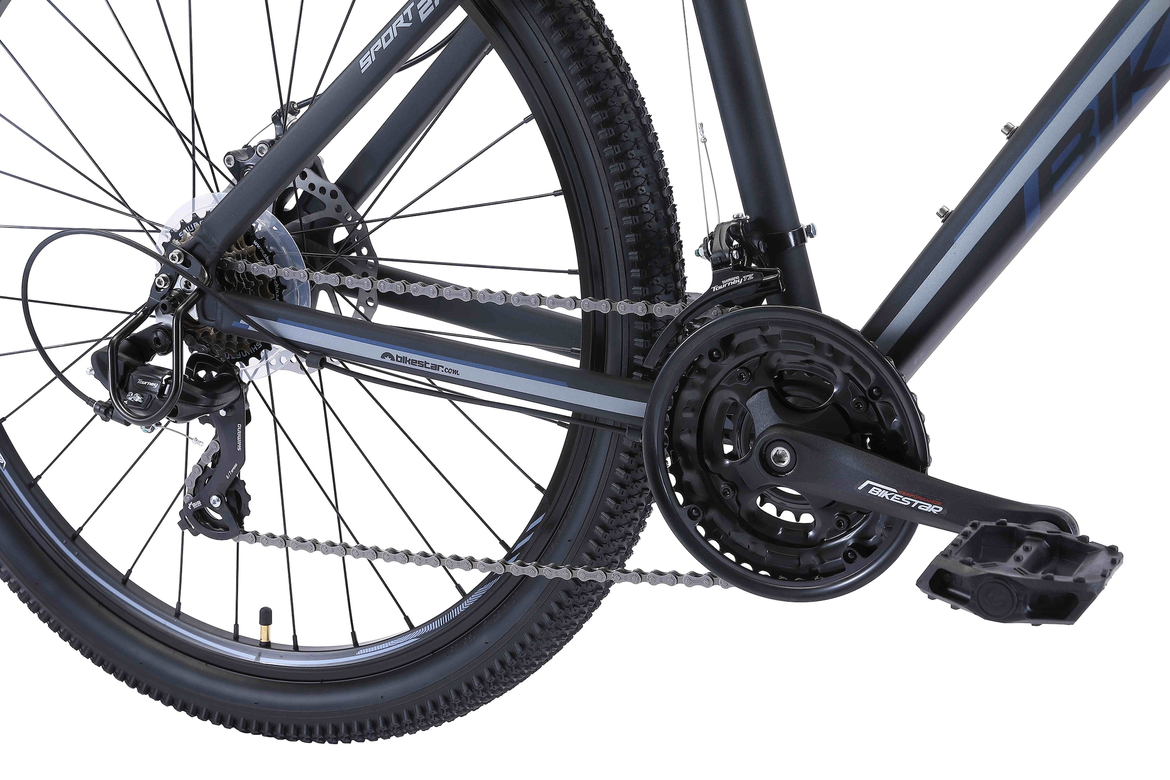 Bikestar Mountainbike, 21 Gang, Shimano, RD-TY300 Schaltwerk, Kettenschaltung, für Damen und Herren, Kettenschaltung