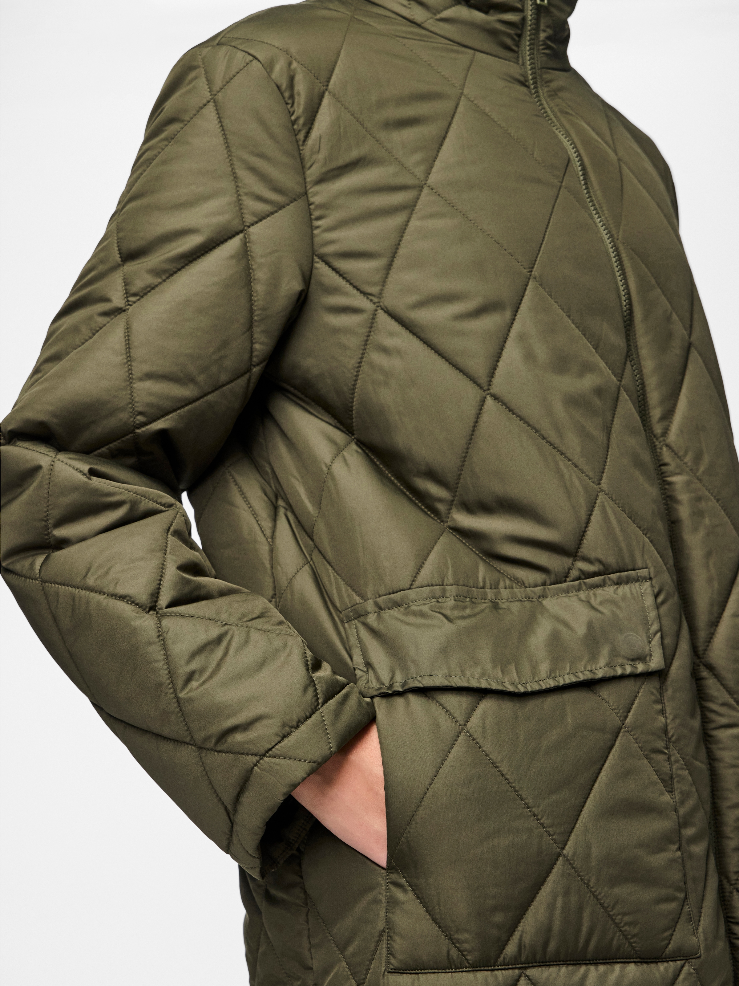 pieces Steppmantel »PCMAILEY LONG QUILTED JACKET NOOS BC«