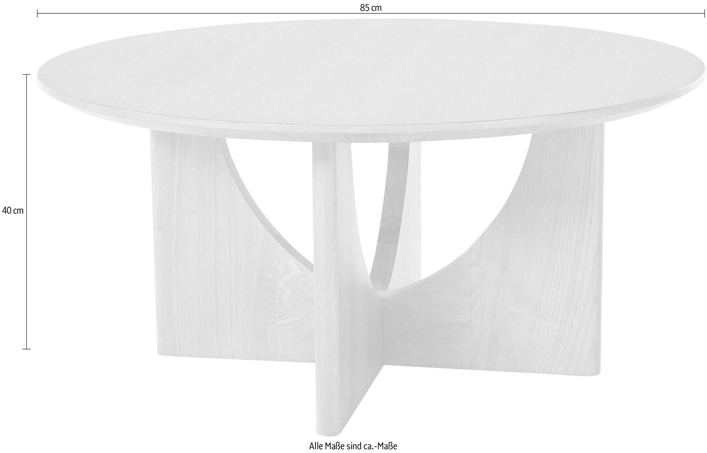 LeGer Home by Lena Gercke Couchtisch »Zirella« 1 Stk. tlg. massives Eschenholz, markantes Kreuzfuß-Design, Breite 85 cm