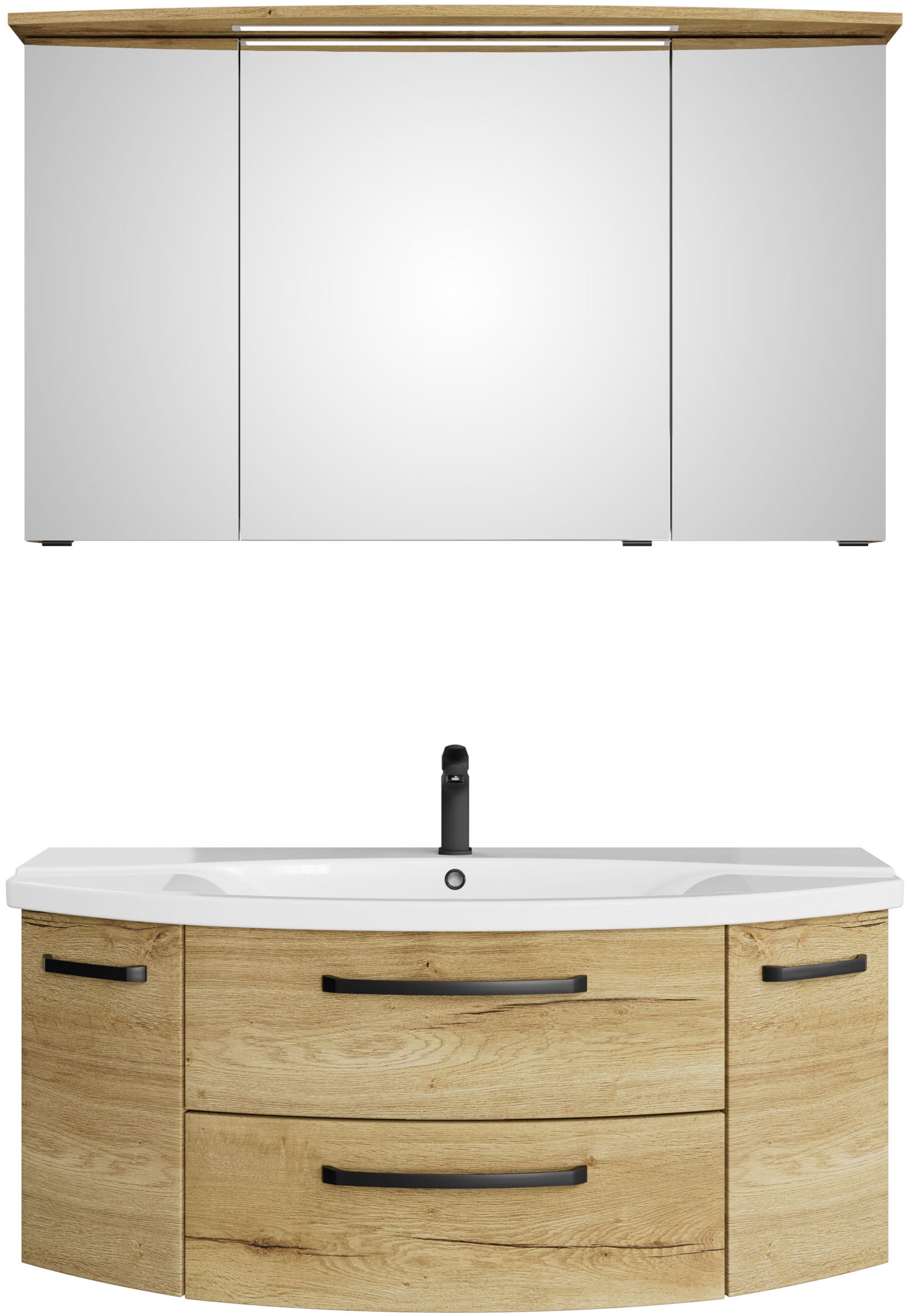 Saphir Badmöbel-Set »Serie 4010 2-teilig Keramik-Waschtisch mit LED-Spiegel günstig online kaufen