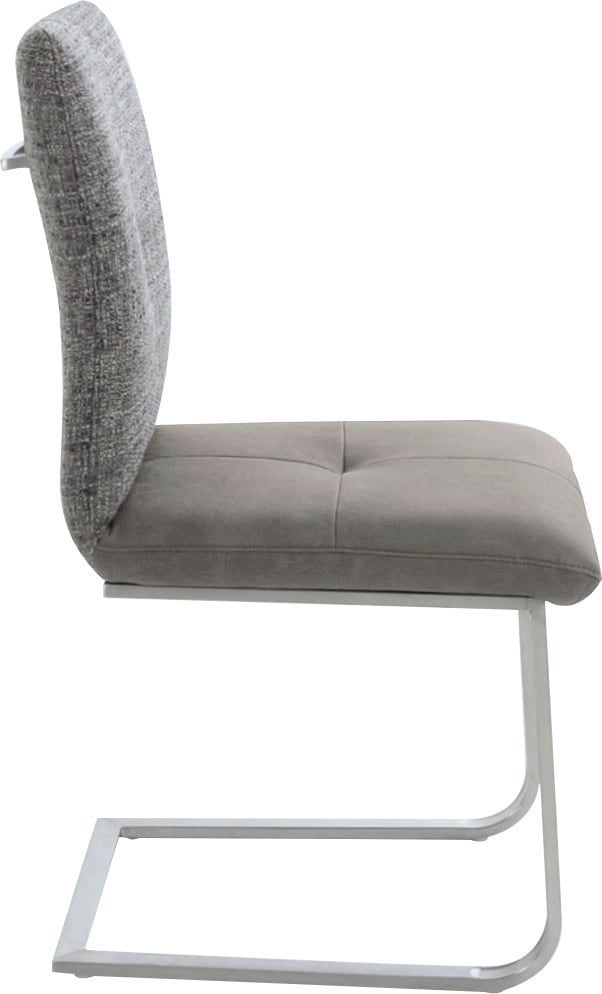 K+W Komfort & Wohnen Freischwinger »Giacomo II«, (Set), 2 St., Microfaser 785, mit Metallgriff am Rücken, Sitz und Rücken gesteppt in Materialmix