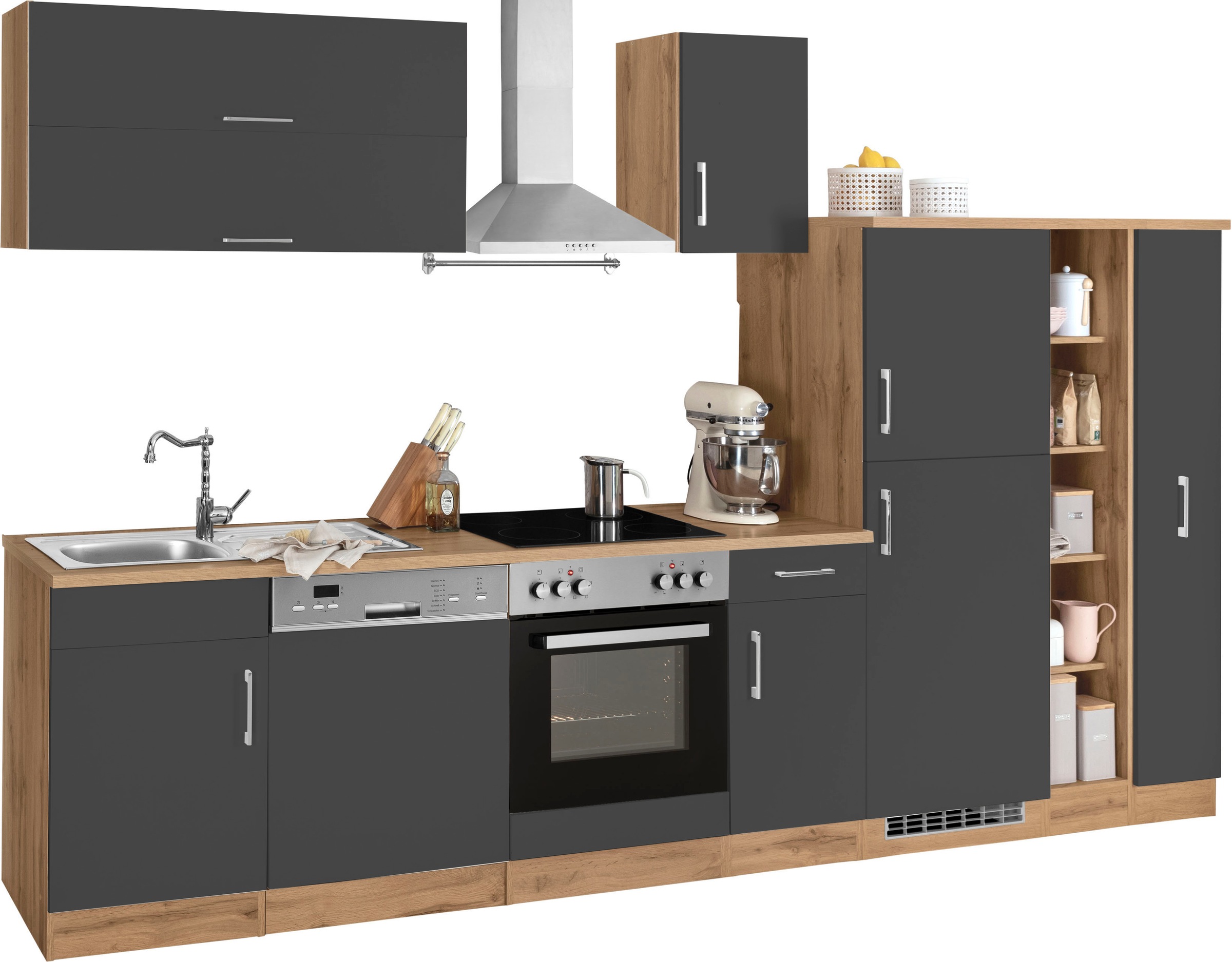 KOCHSTATION Küchenzeile »KS-Colmar«, mit E-Geräten, Breite 330 cm