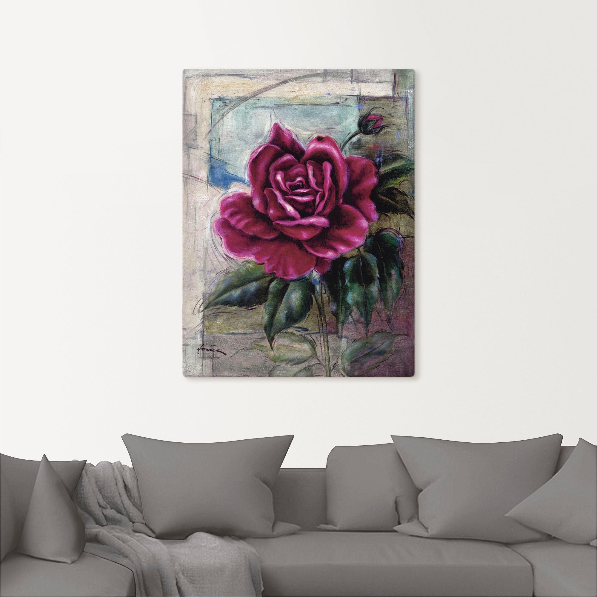 Artland Leinwandbild »Rose II« Blumen 1 Stk. tlg. auf Holzrahmen gespannt