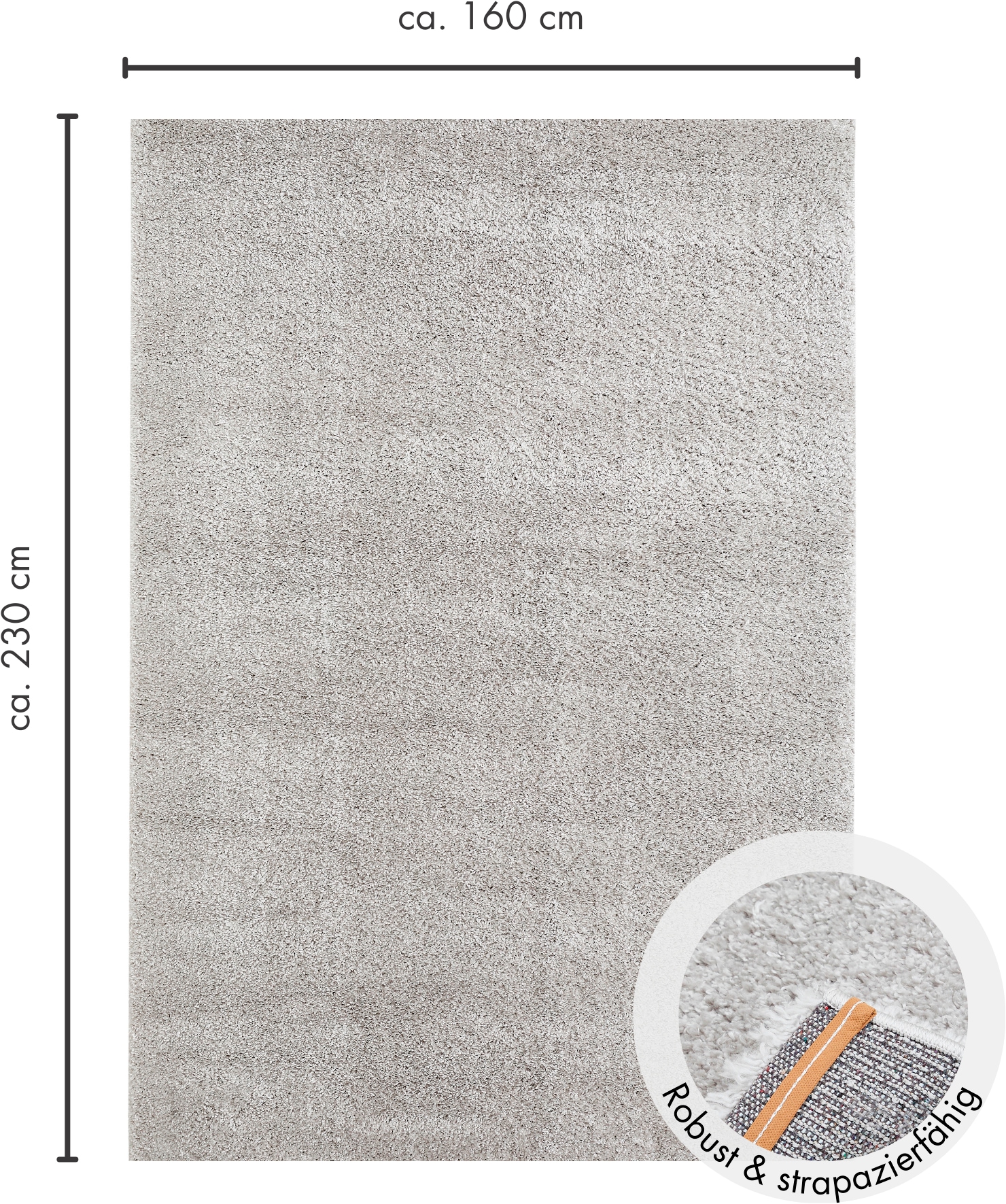 Andiamo Hochflor-Teppich »Chicago«, rechteckig, 40 mm Höhe, Uni Farben, weich & kuschelig, ideal im Wohnzimmer & Schlafzimmer