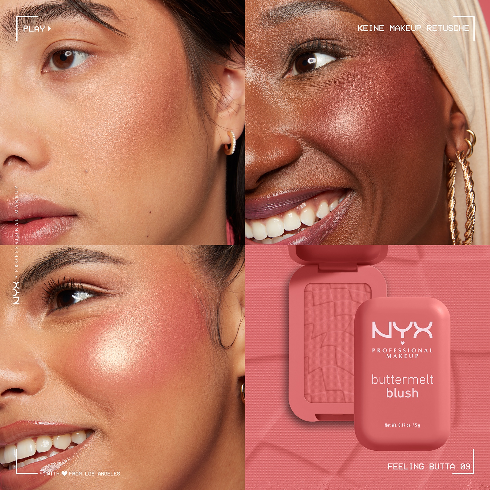 NYX Rouge »Makeup Buttermelt Blush«, Cremige, leichte Textur, variable Deckkraft, pflegende Formel.