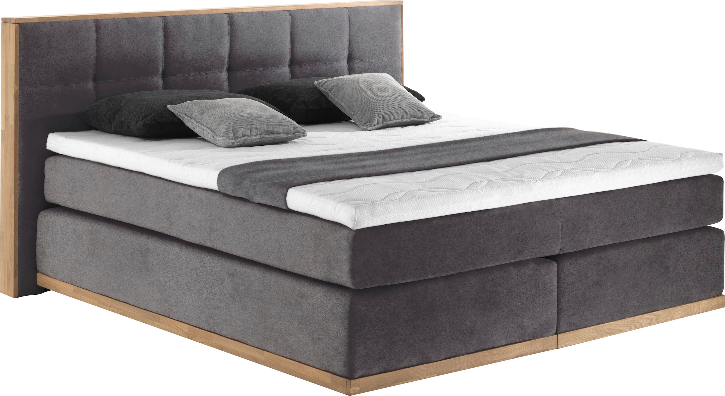 Places of Style Boxspringbett Vinton, aus massiver Eiche, verschiedene Härt günstig online kaufen