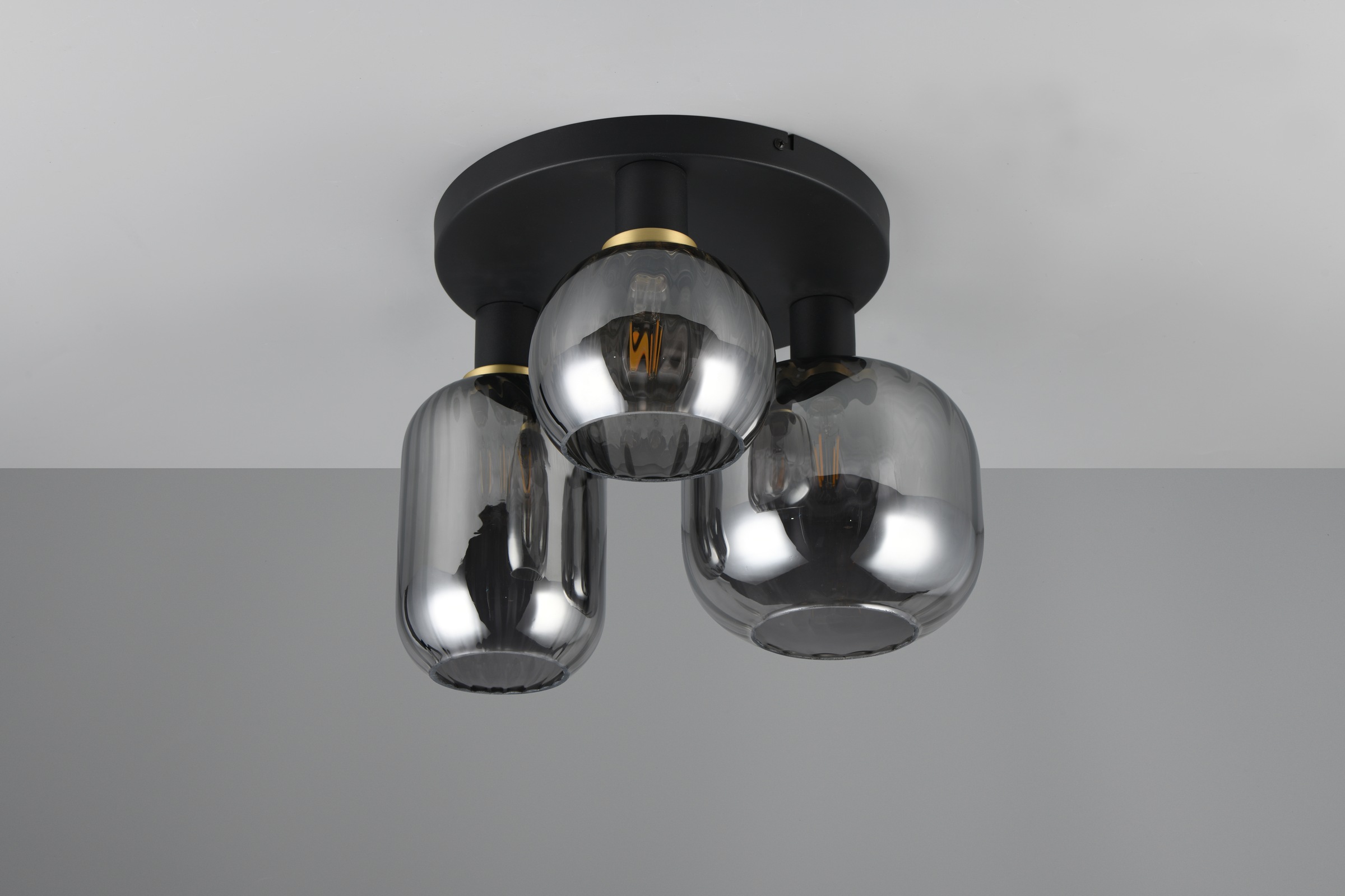 TRIO Leuchten Deckenleuchte »DIVA, E27 Deckenlampe 3-flammig mit Glasschirm, exkl 3xE27 max 10W« E27 1 Stk. warmweiß - kaltweiß Deckenlampe Ø 39cm, Glasschirme in 3 Formen, Lampe Wohnzimmer Küche