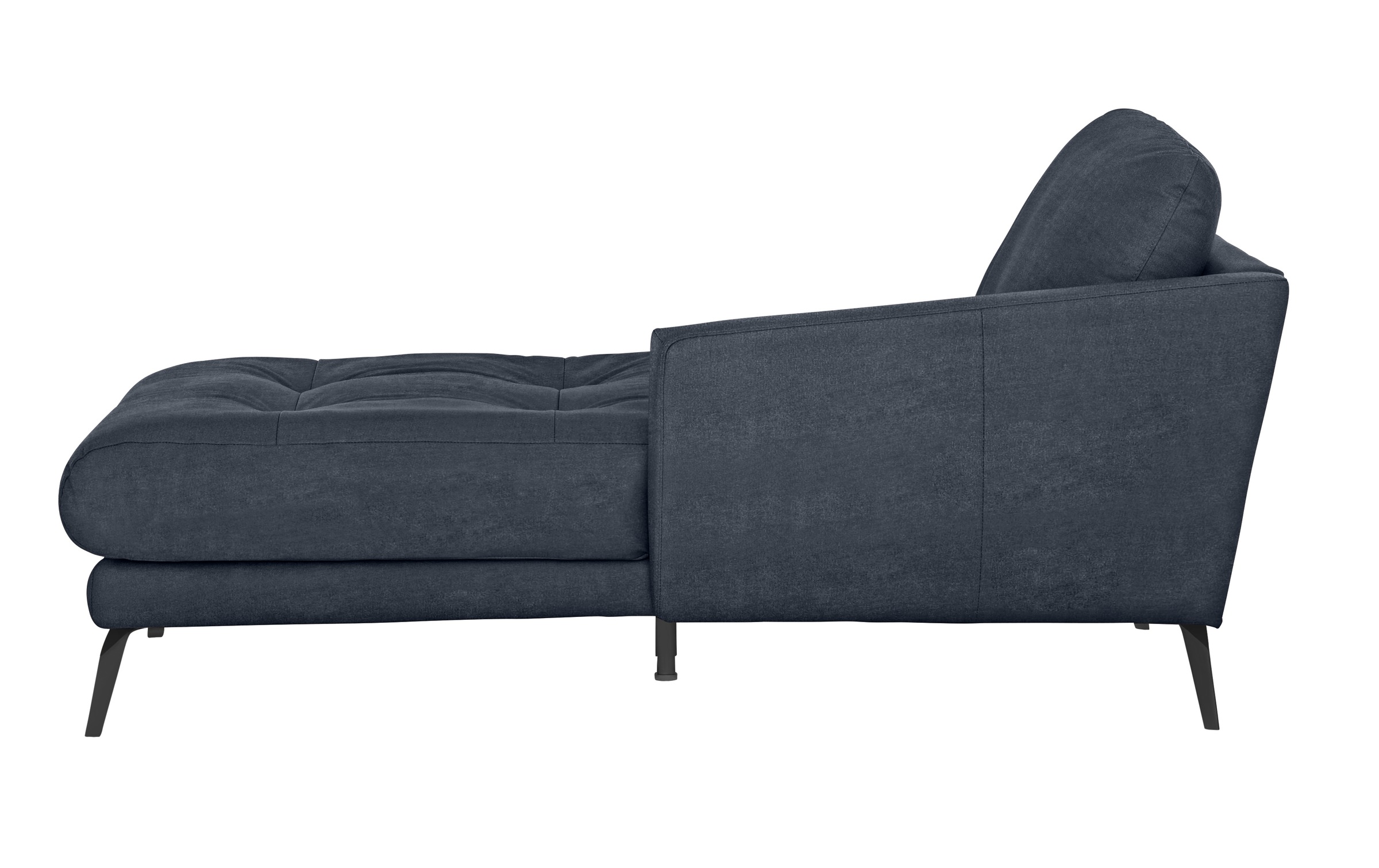 W.SCHILLIG Chaiselongue »softy«, mit dekorativer Heftung im Sitz, Füße schwarz pulverbeschichtet