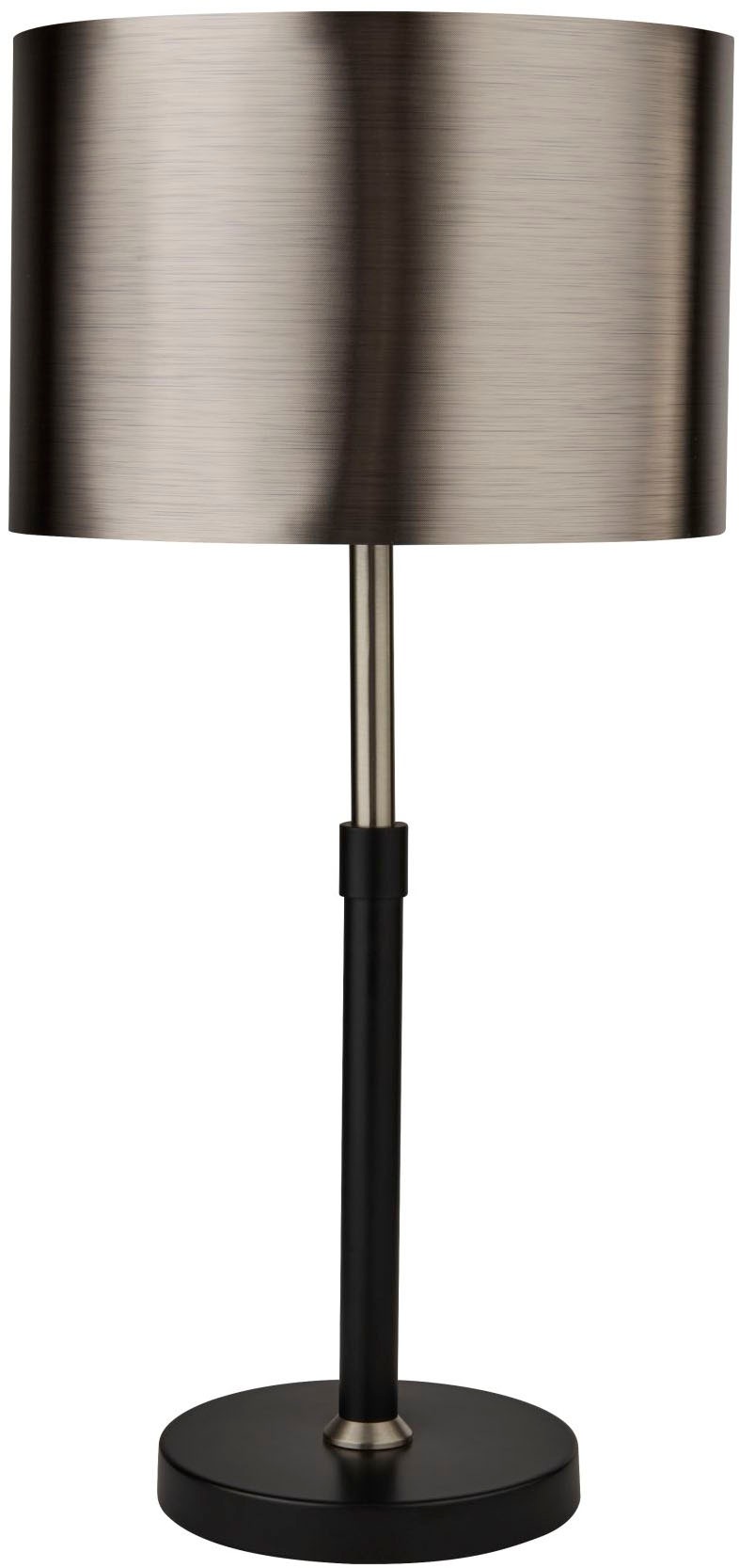 Searchlight Tischleuchte »Rachel Tischlampe - Schwarz, Satin Silber & Chrom, Schwarzer Ton« E27 1 Stk.