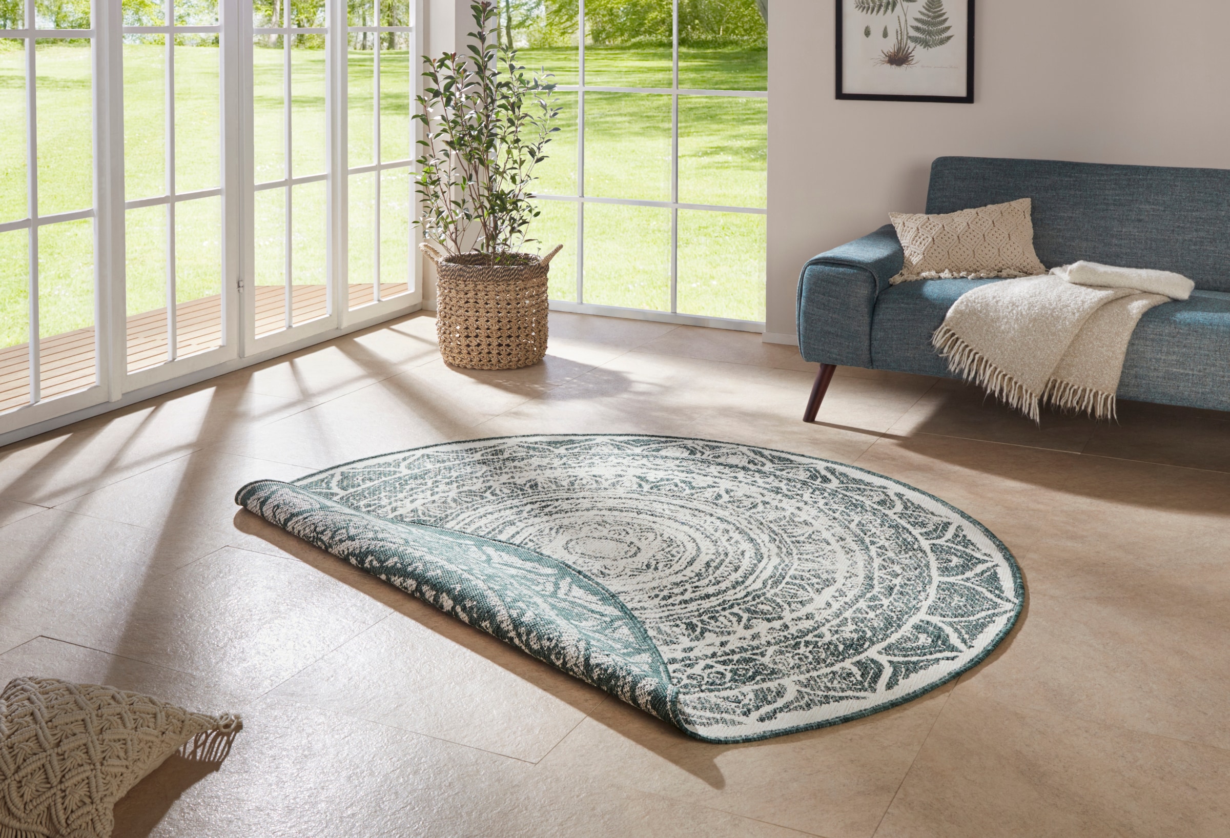 HANSE Home Teppich »Siruma Wendeteppich«, rund, 5 mm Höhe, In- & Outdoor, b günstig online kaufen