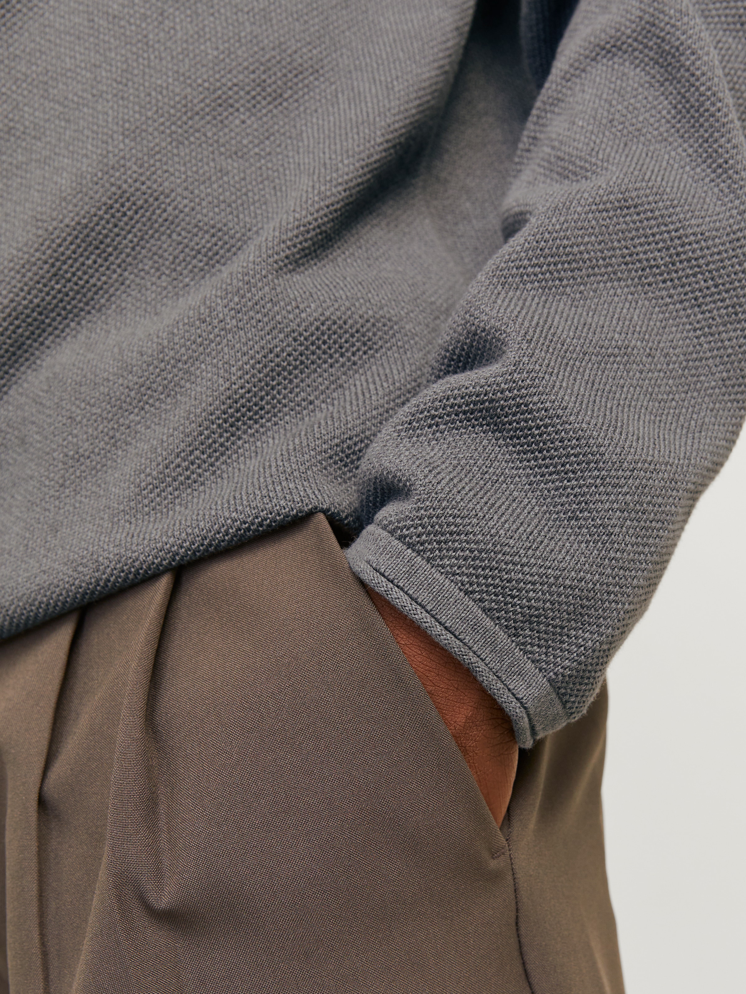 Jack & Jones Rundhalspullover »JJEHILL KNIT CREW NECK NOOS«, aus Strukturstrick