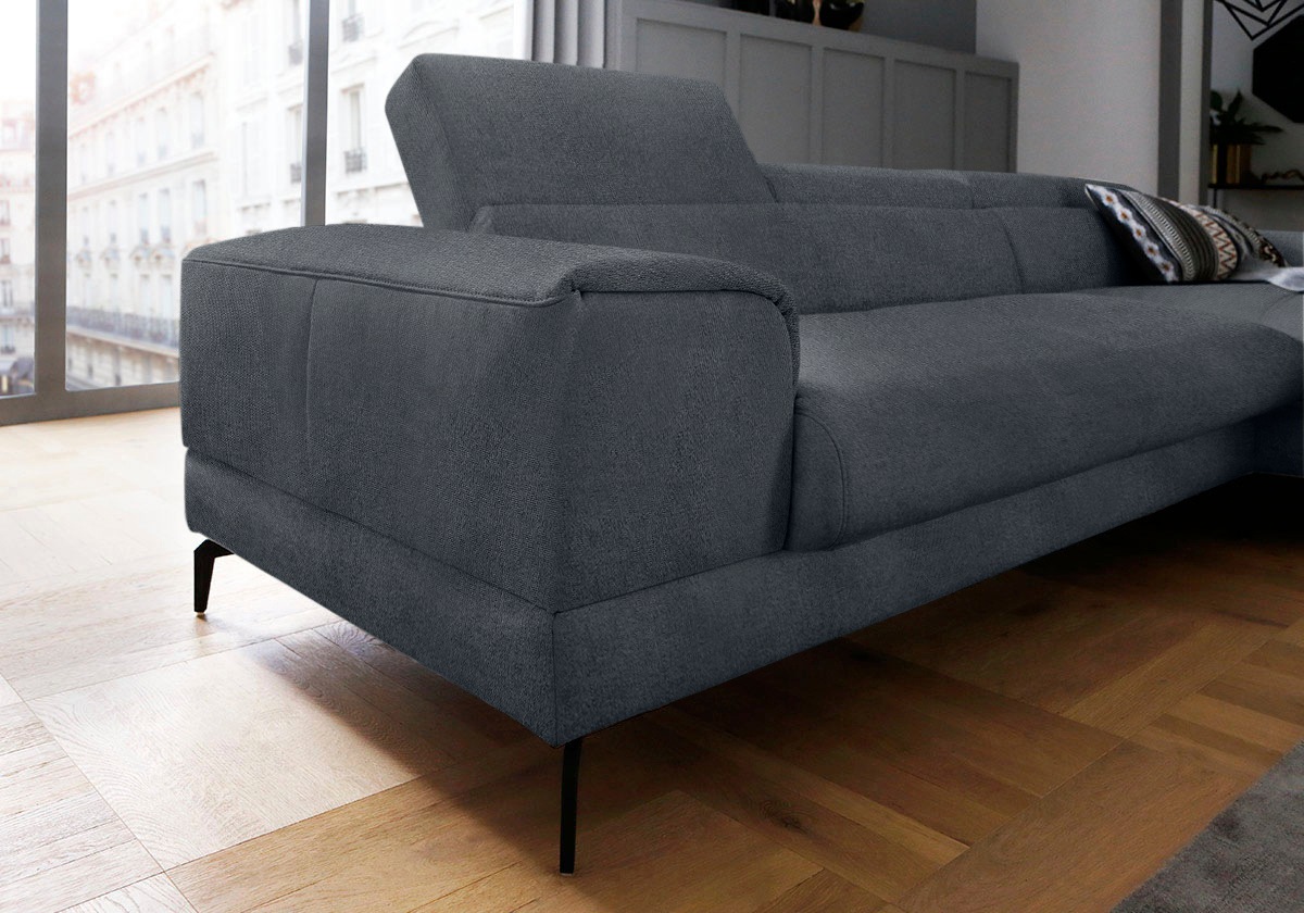 W.SCHILLIG Ecksofa »piedroo, Designsofa mit tollem Sitzkomfort, L-Form«, Kopfteilverstellung, wahlweise mit Sitztiefenverstellung, Breite 303cm