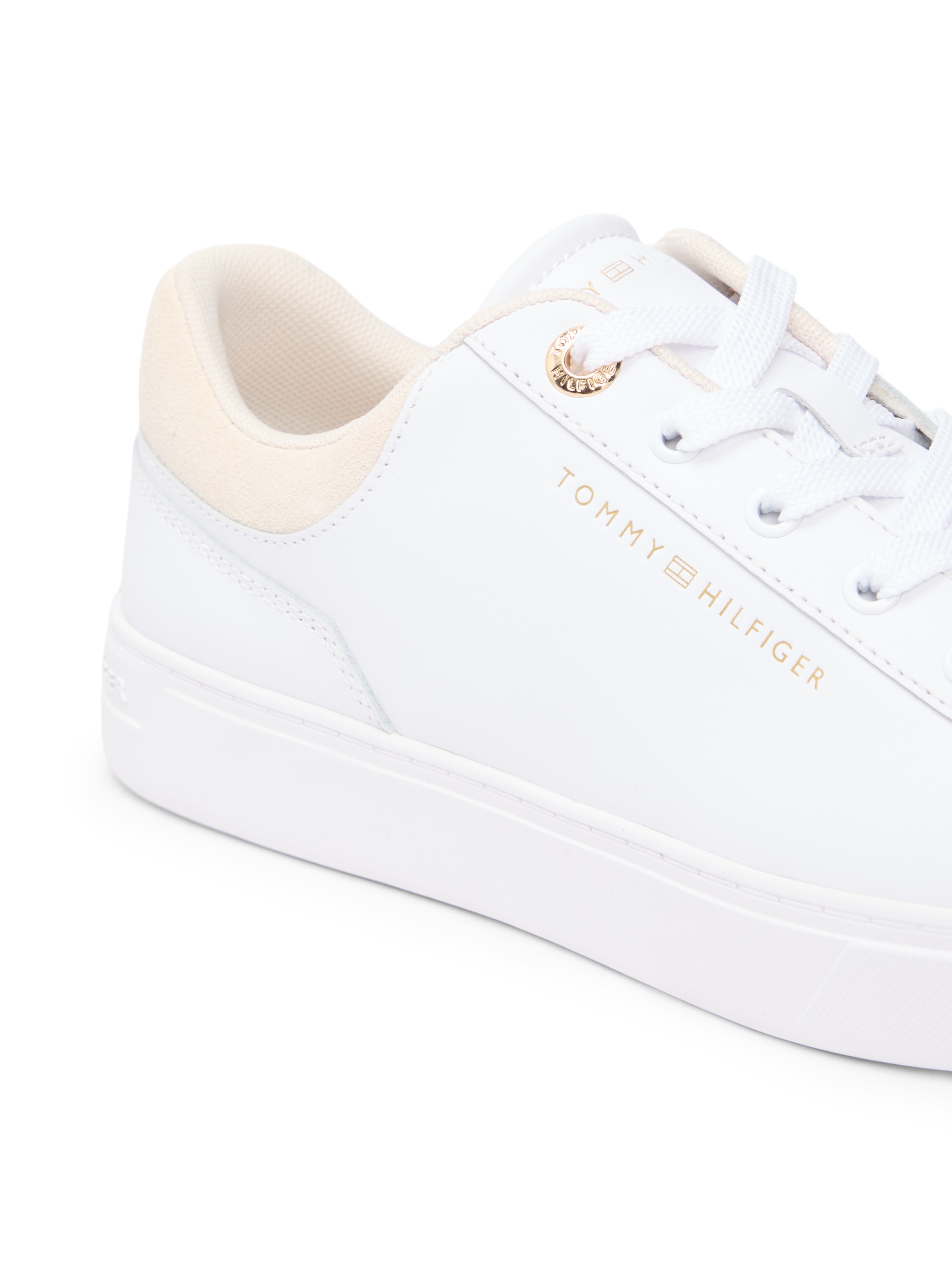 Tommy Hilfiger Plateausneaker »CASUAL CUPSOLE SNEAKER«  , Freizeitschuh, Halbschuh, Schnürschuh, Kontrastbesatz an der Ferse