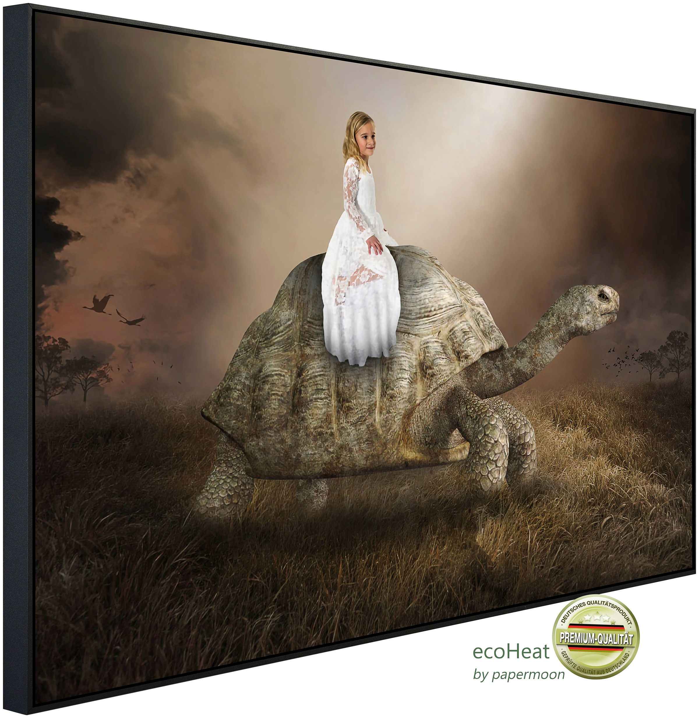 Papermoon Infrarotheizung »Surreale Mädchen Schildkröte Liebe Hoffnung«, se günstig online kaufen