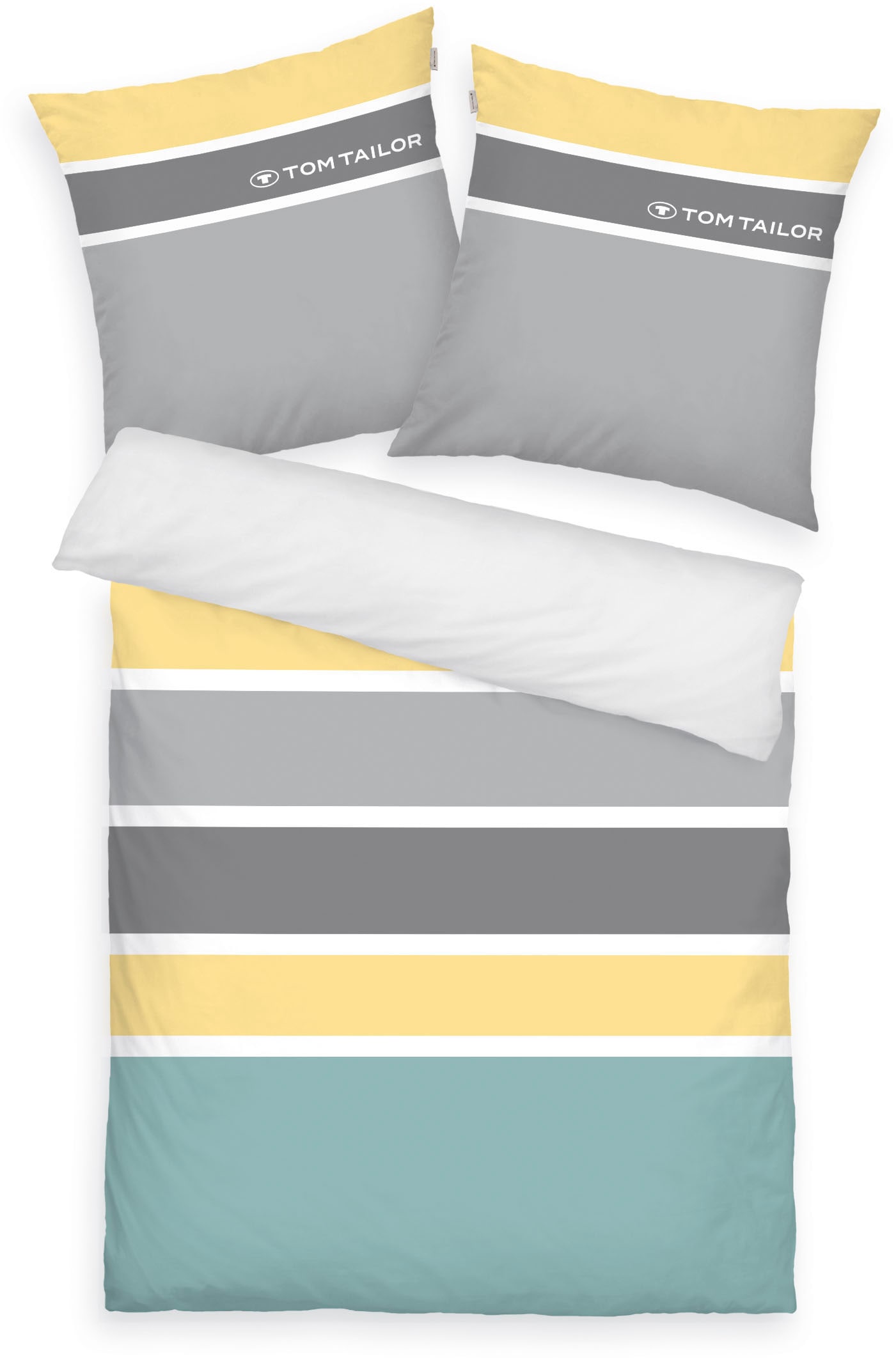 TOM TAILOR HOME Bettwäsche »Felix in Gr. 135x200 oder 155x220 cm«, mit GRATIS-Zugabe: Gästehandtuch (100% Baumwolle), mit Reißverschluss