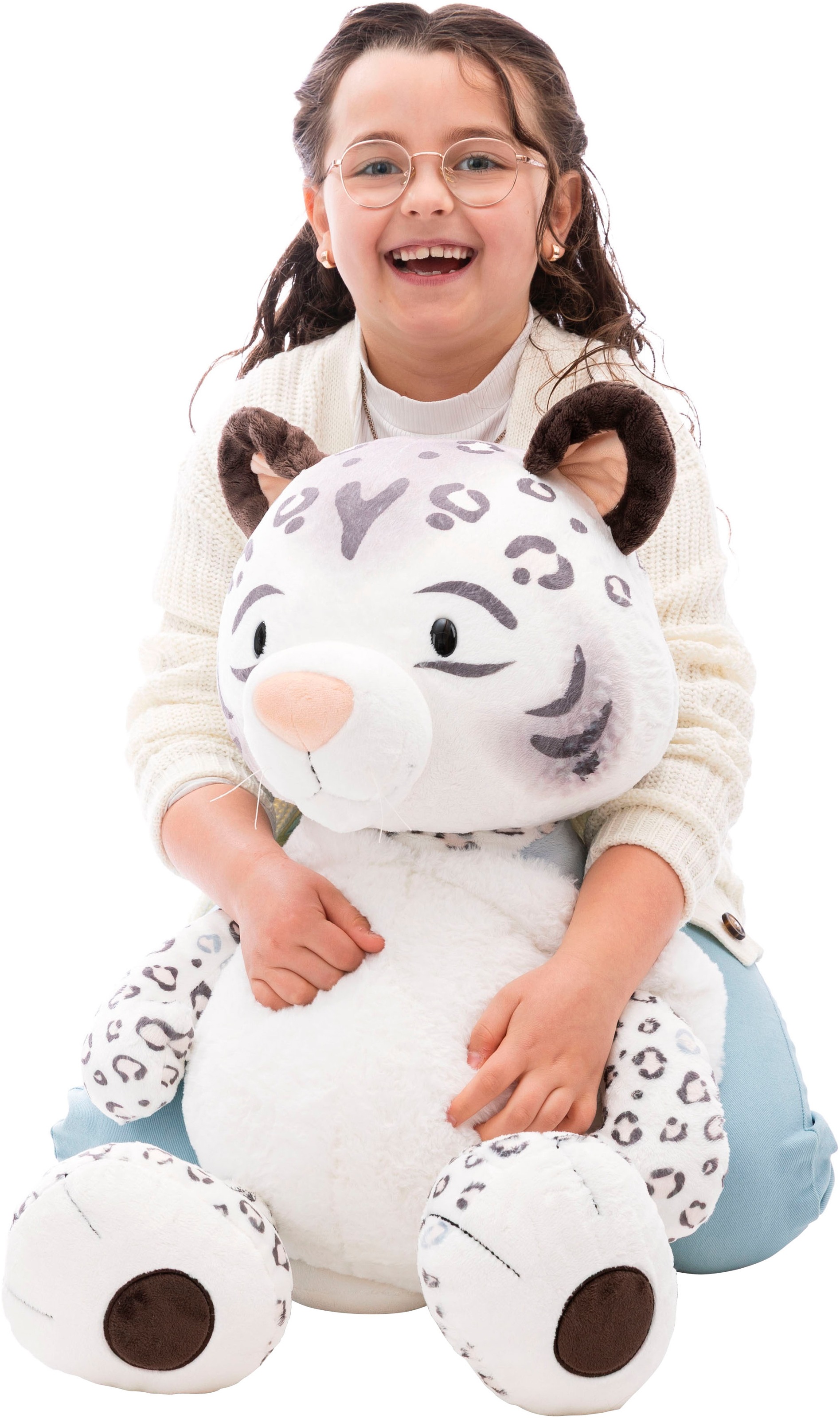 Nici Kuscheltier »Winter, Schneeleopard Eleni Snowbell, 70 cm schlenkernd«, schlenkernd; enthält recyceltes Material